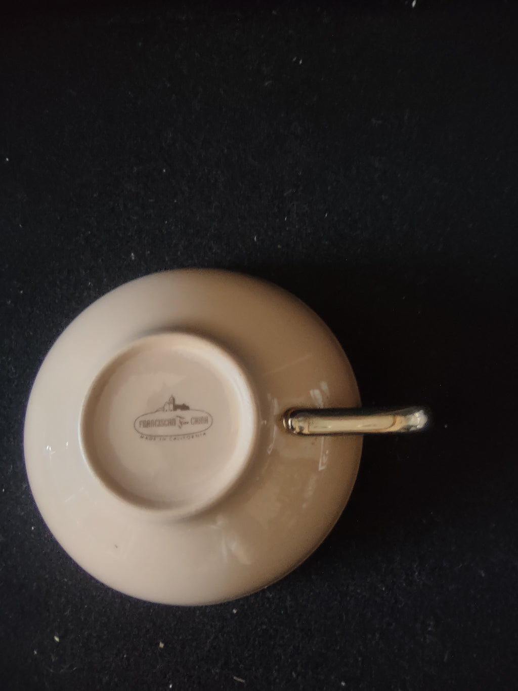 Vintage Franciscan Sandalwood Cup & Saucer Set Platinum Rim [6809]
