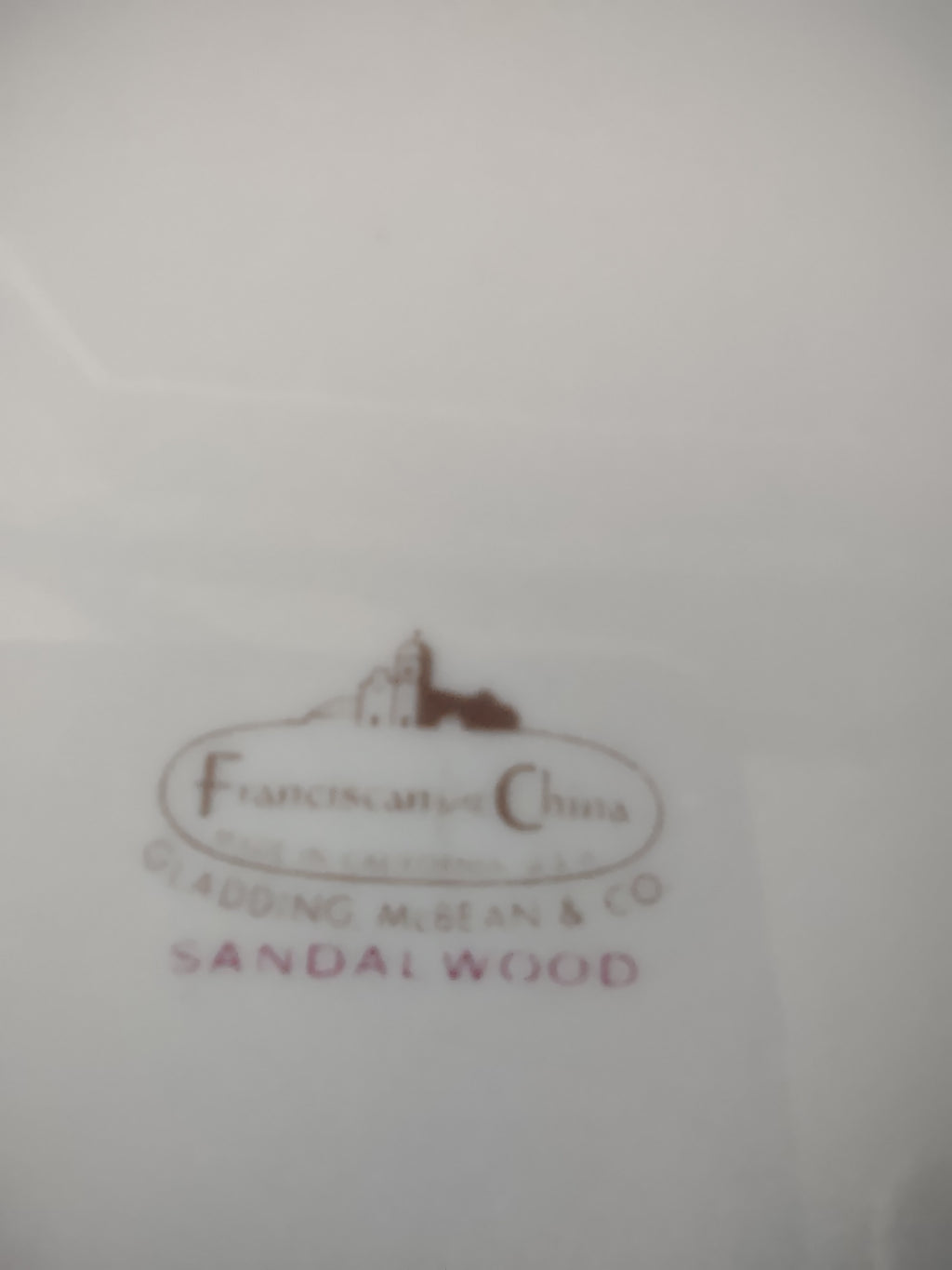 Vintage Franciscan Sandalwood Dinner Plate Platinum Rim Blush [6810]