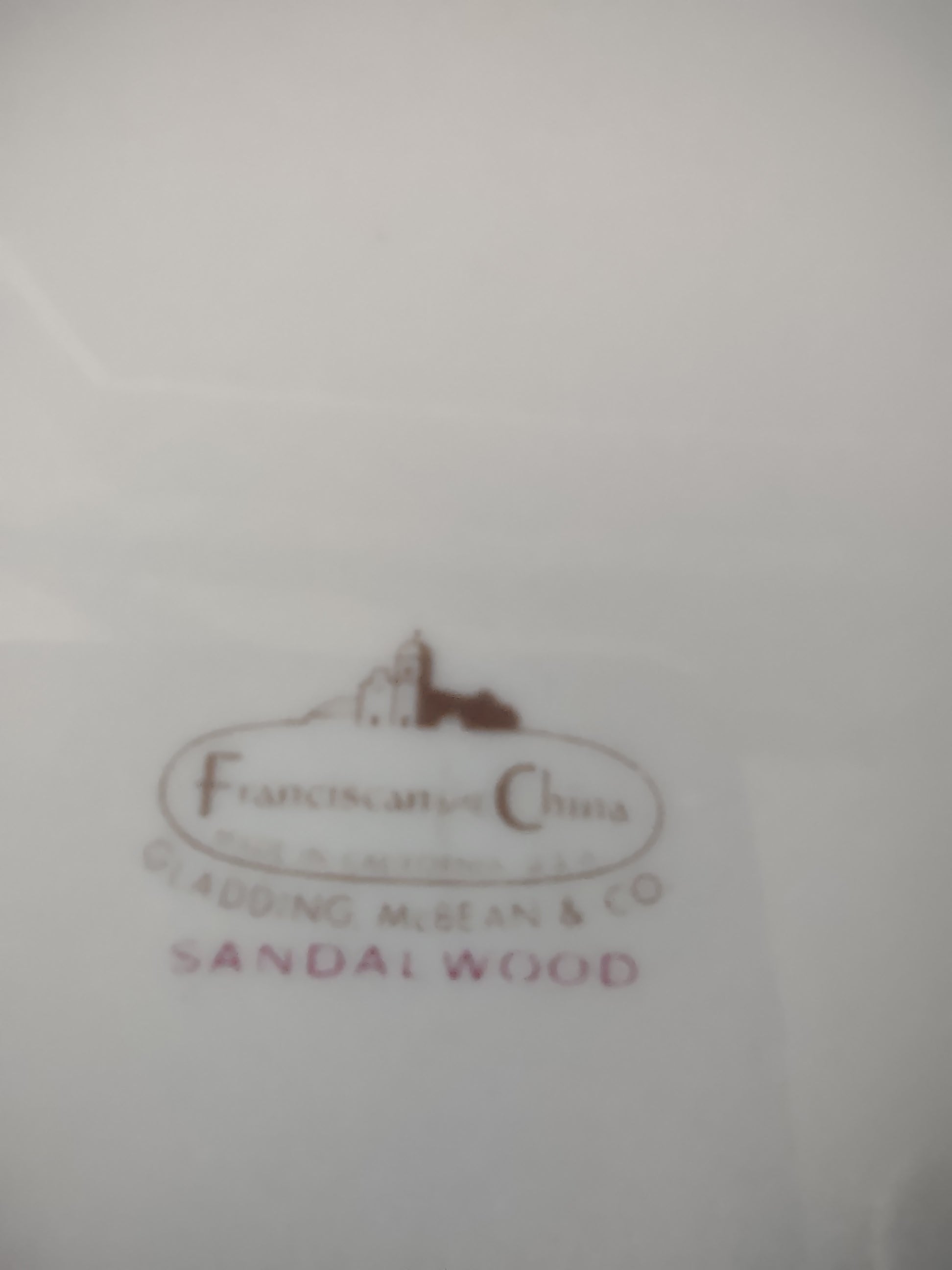Vintage Franciscan Sandalwood Dinner Plate Platinum Rim Blush [6810]