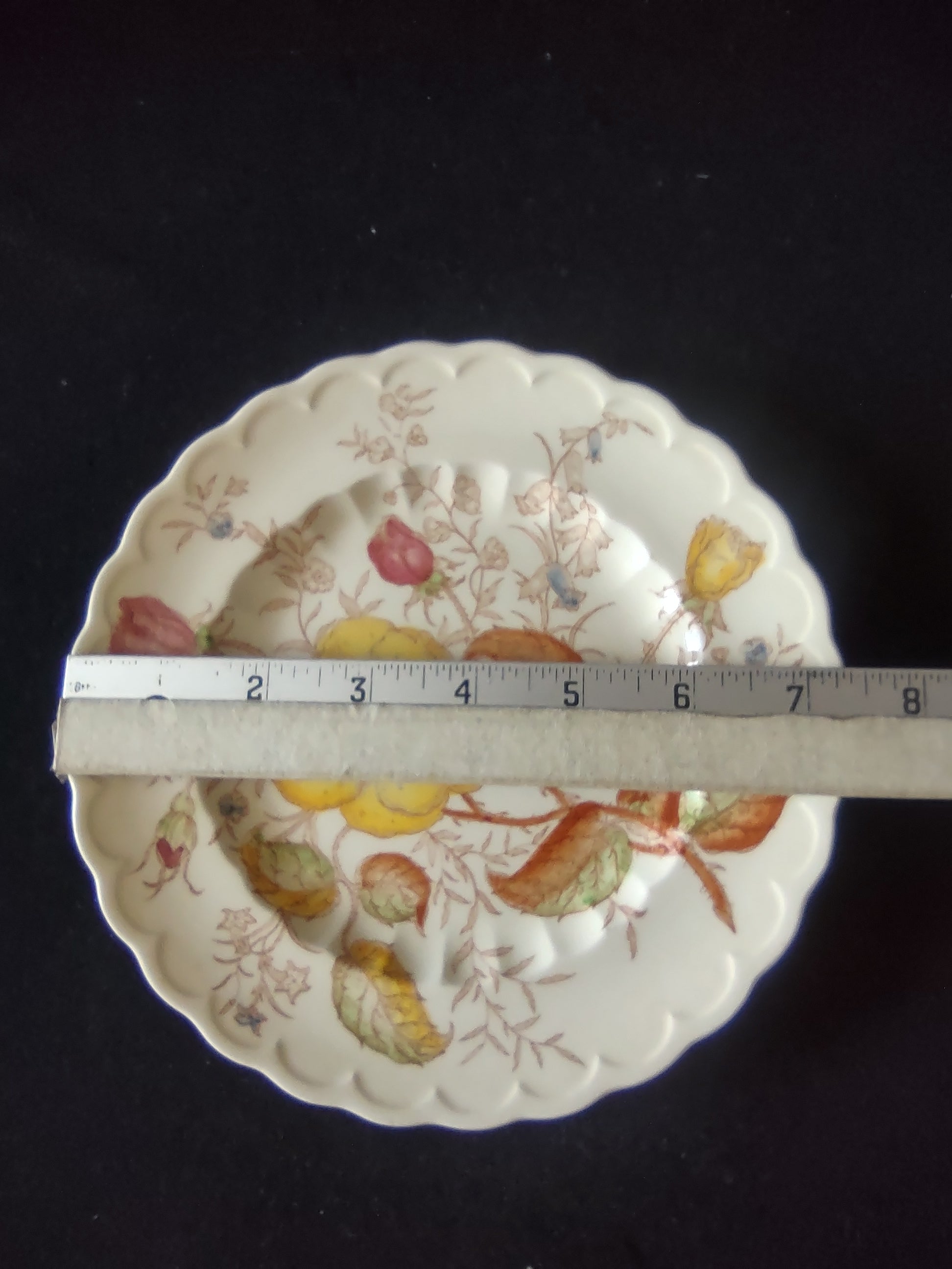 Vintage Vernon Kilns Vernon Rose Hand Painted Scalloped Plate 7" [6813]