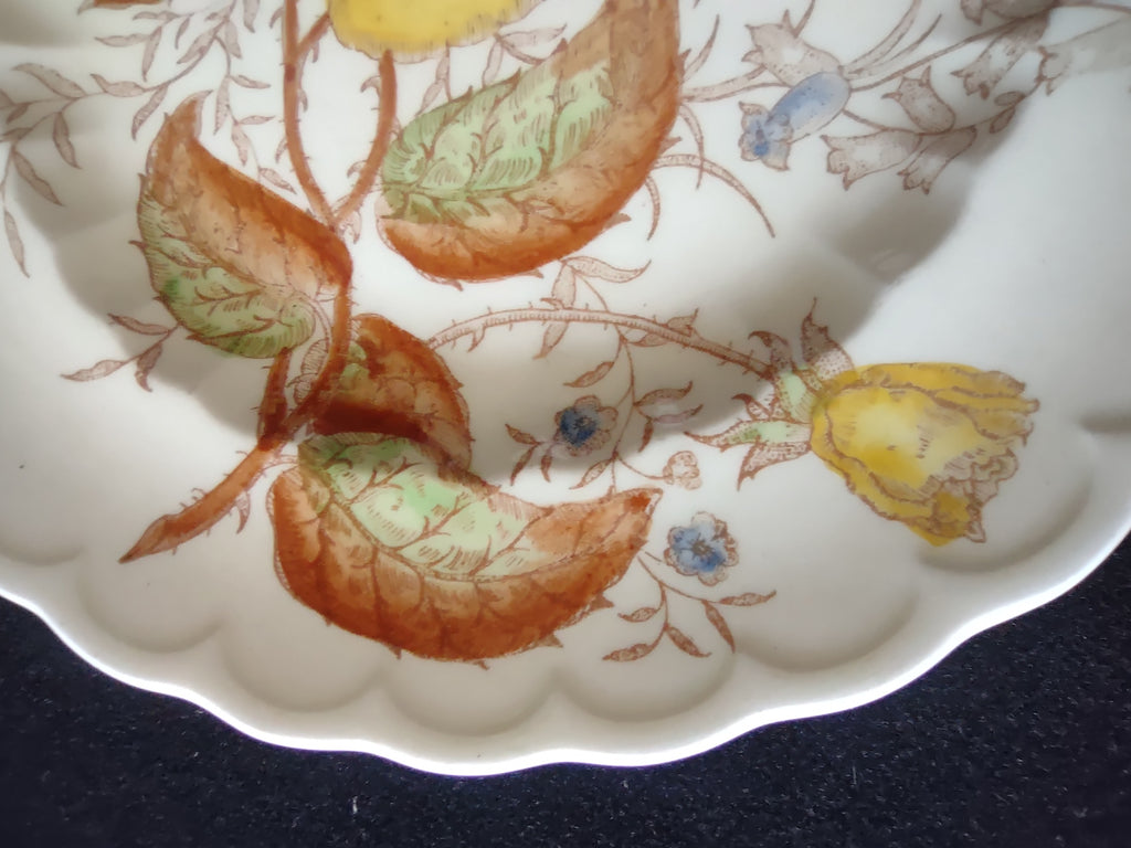 Vintage Vernon Kilns Vernon Rose Hand Painted Scalloped Plate 7" [6813]