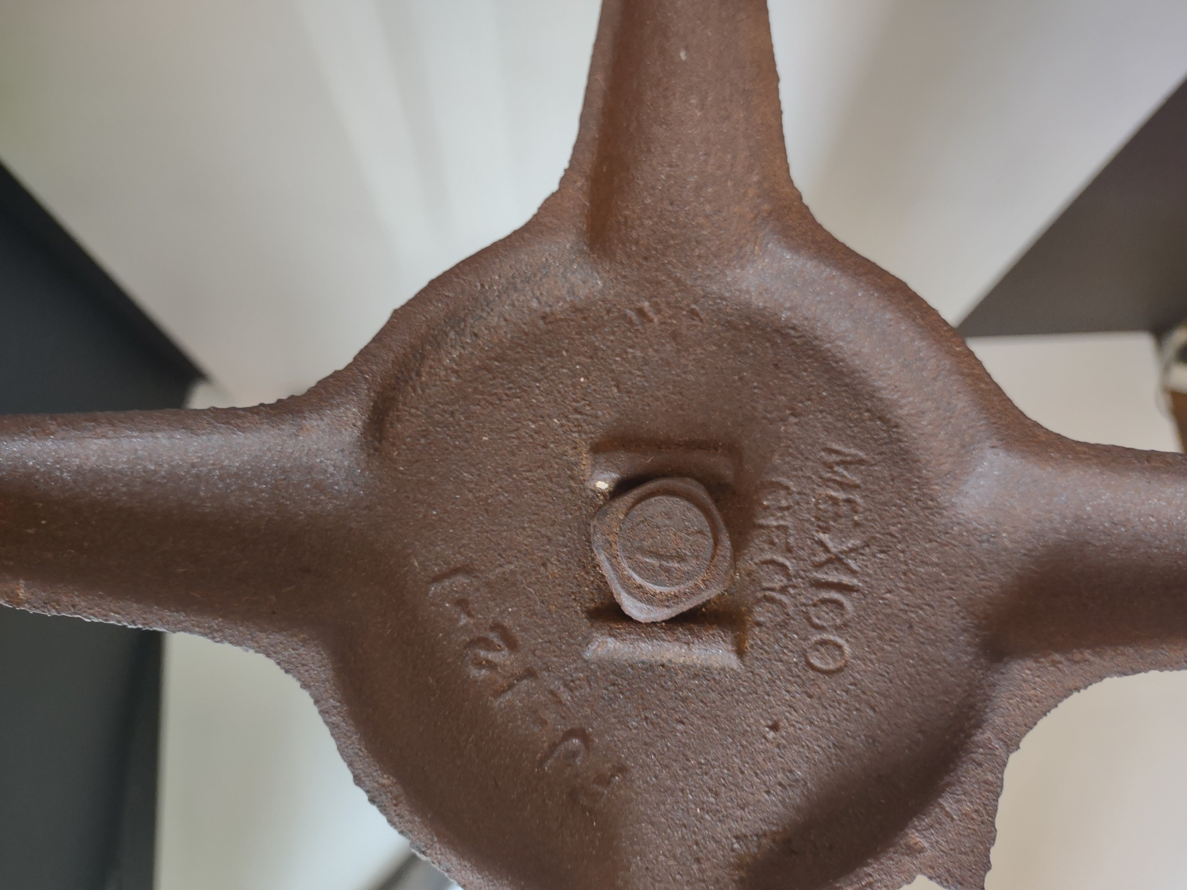 Vintage Metal Table Leg Tripod Base Mexico [6819]