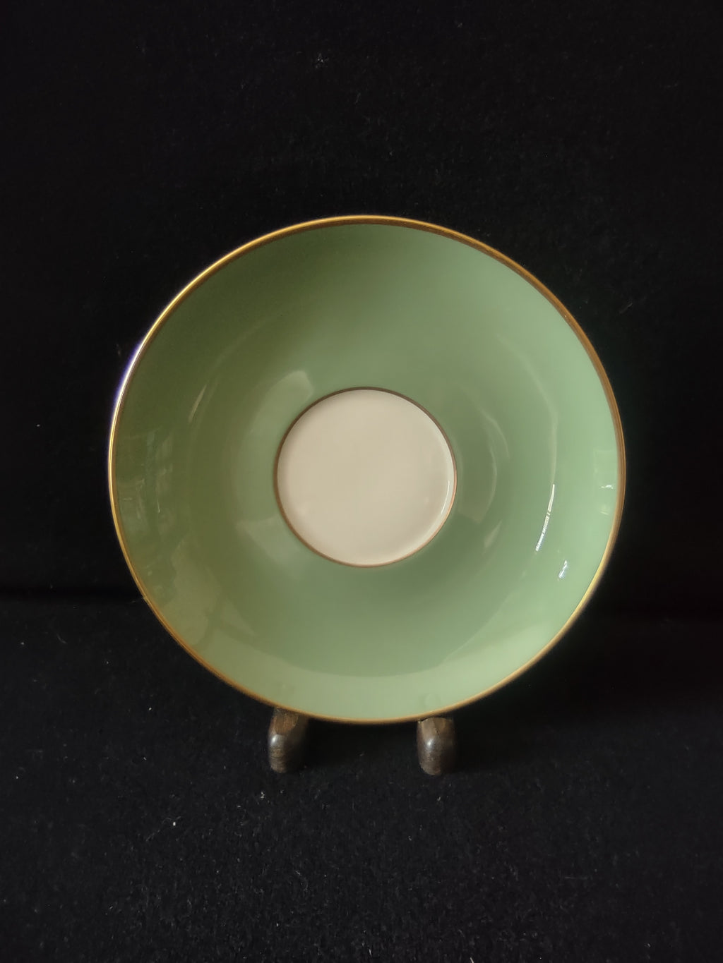 Vintage Franciscan Fine China Celadon Green Gold Saucer [6815]