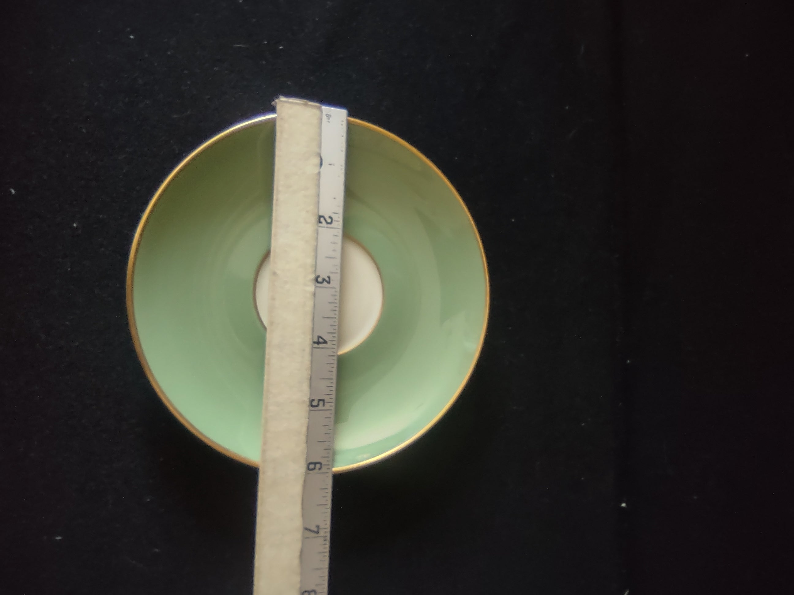 Vintage Franciscan Fine China Celadon Green Gold Saucer [6815]