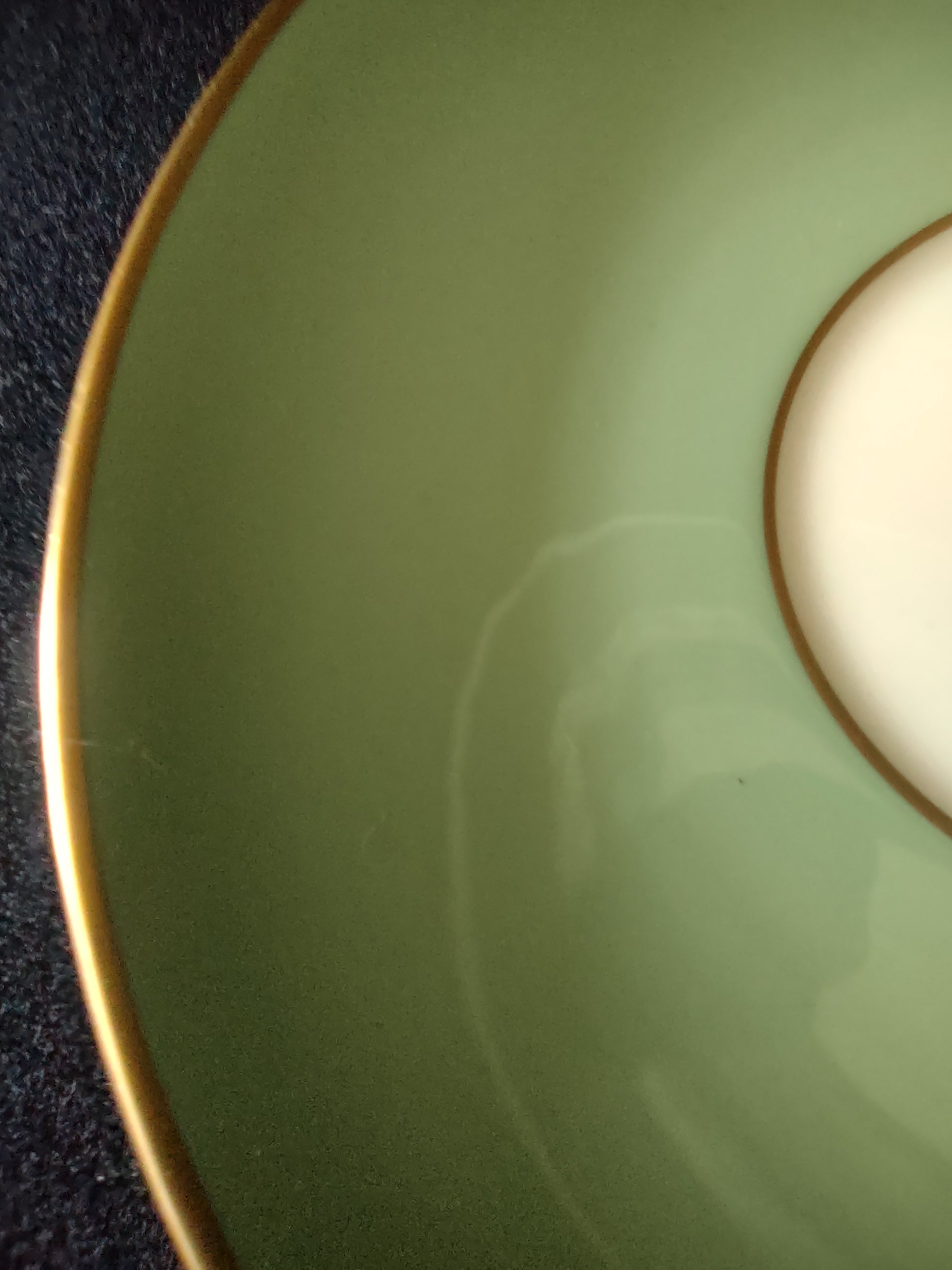 Vintage Franciscan Fine China Celadon Green Gold Saucer [6815]