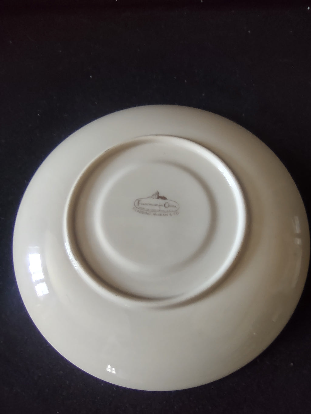 Vintage Franciscan Fine China Celadon Green Gold Saucer [6815]