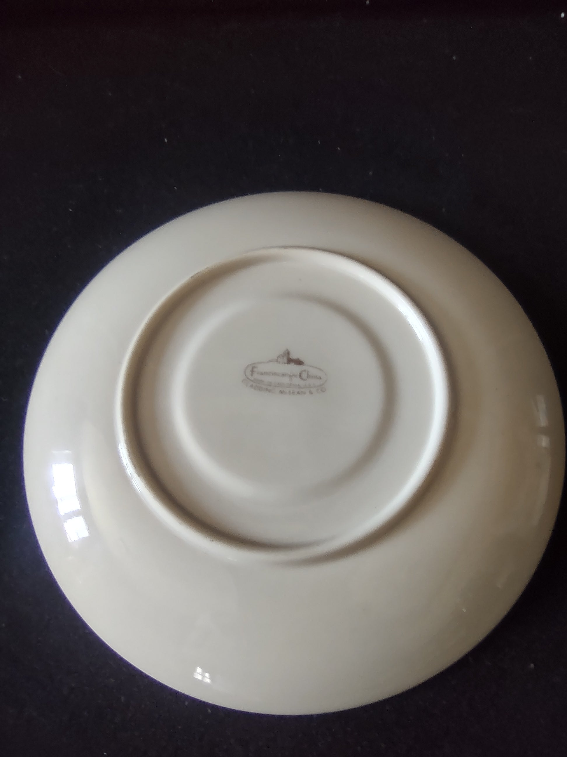 Vintage Franciscan Fine China Celadon Green Gold Saucer [6815]