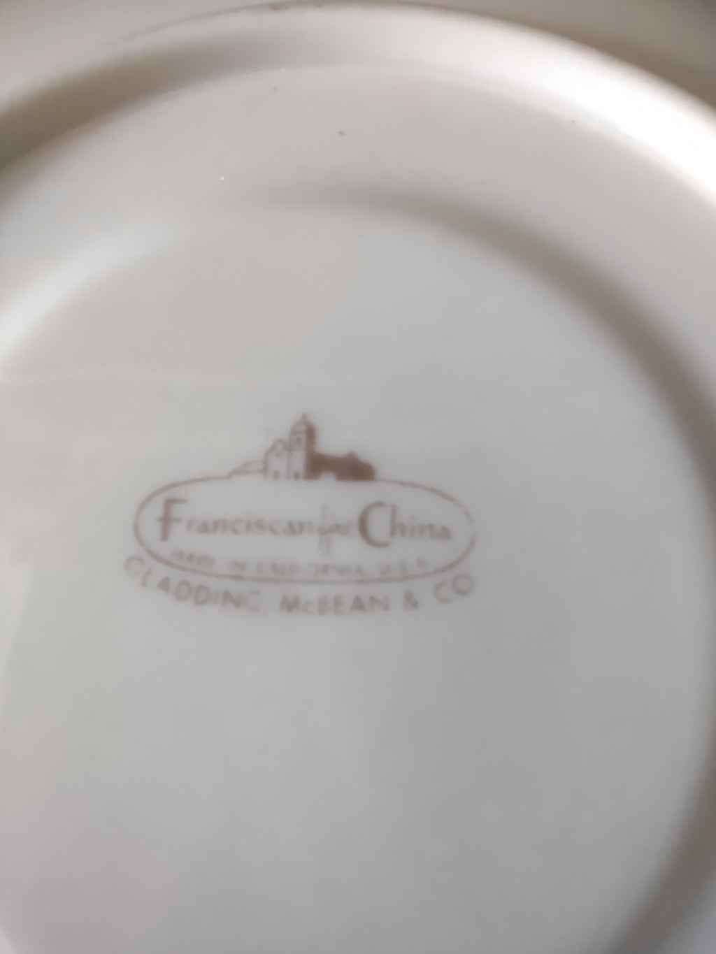 Vintage Franciscan Fine China Celadon Green Gold Saucer [6815]