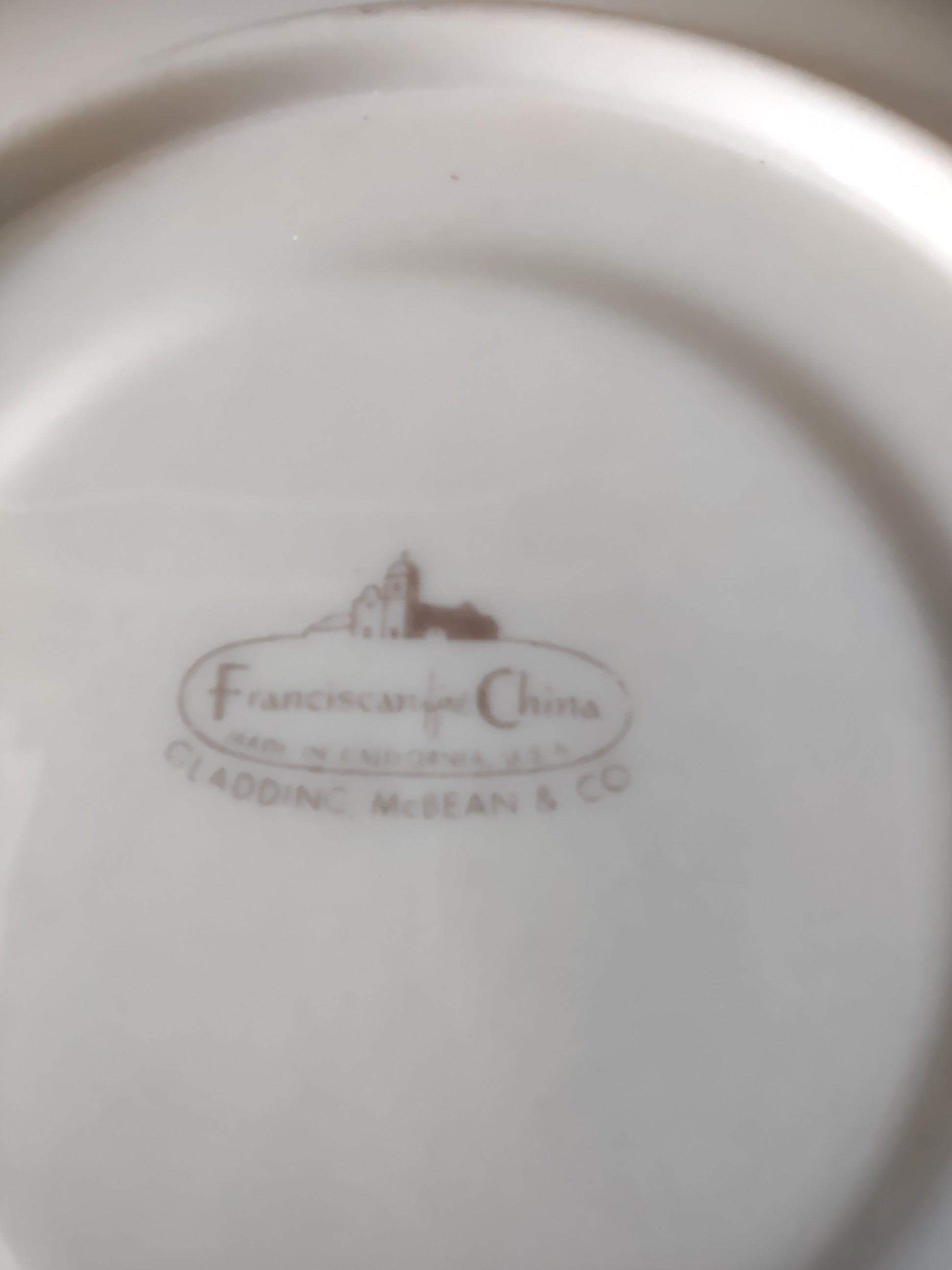 Vintage Franciscan Fine China Celadon Green Gold Saucer [6815]
