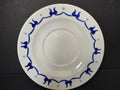 Vintage Metlox Poppytrail Homestead Provincial Saucer - front view showing cobalt blue tulip border