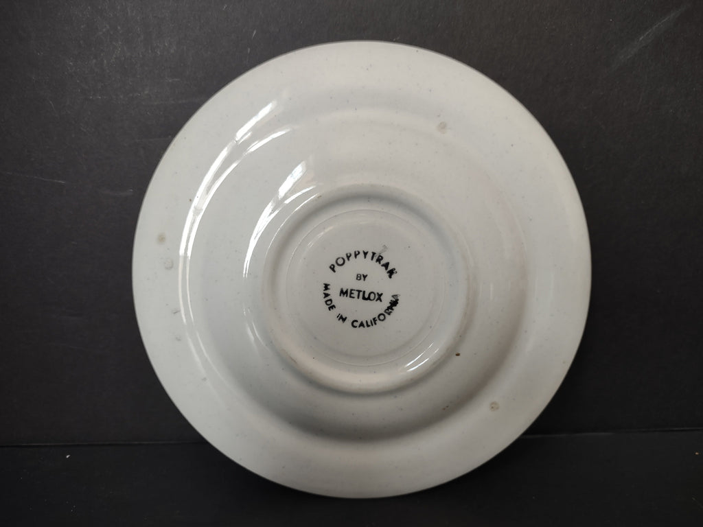 Vintage Metlox Poppytrail Homestead Provincial Saucer - back stamp showing Poppytrail by Metlox Made in California