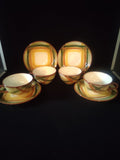 Vintage Vernon Kilns Homespun Cup & Saucer Set of 3