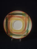Side view of saucer showing depth and rim