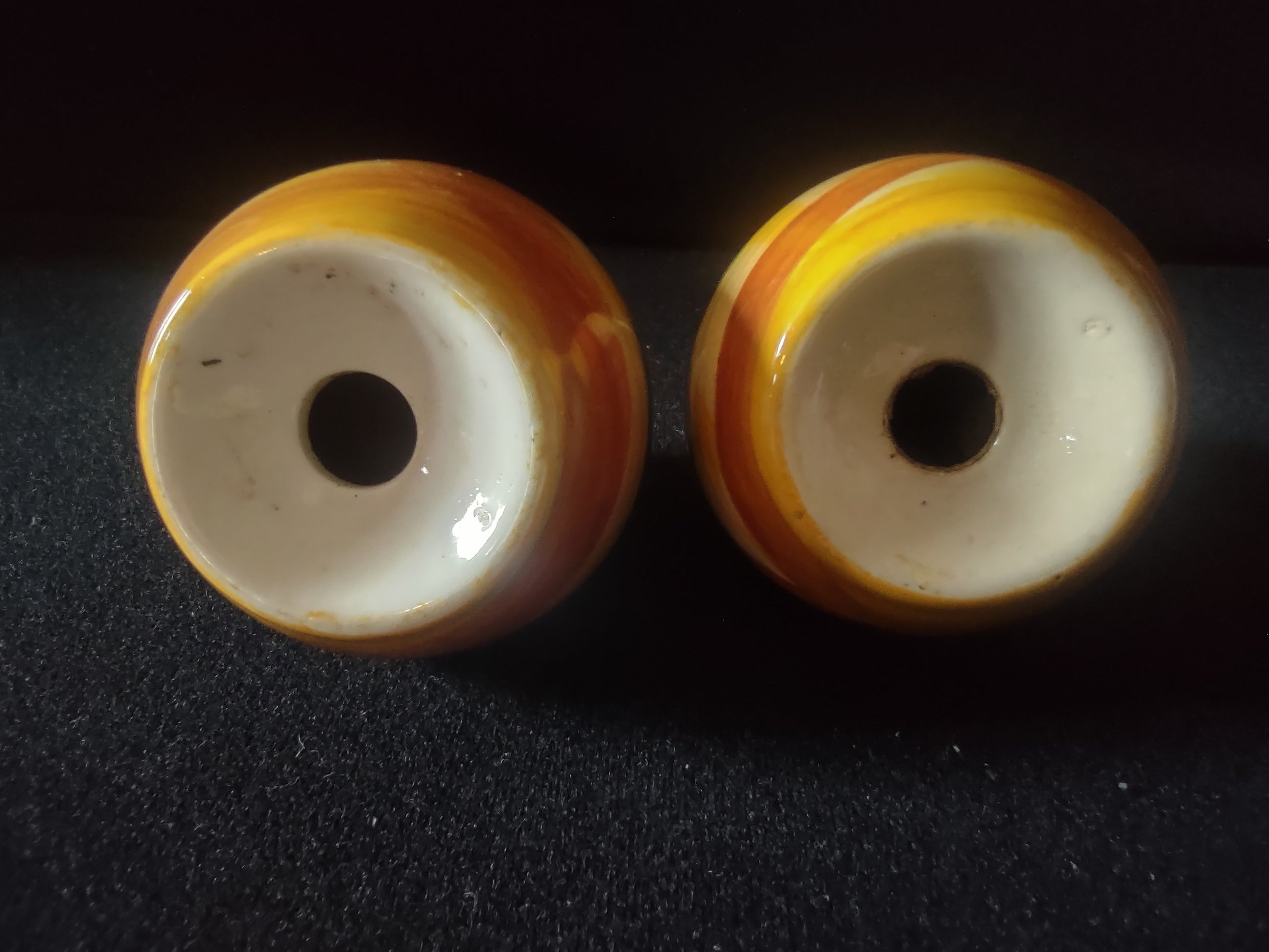 Vintage Vintonware Salt Shaker close-up showing CRACK on neck consistent with age
