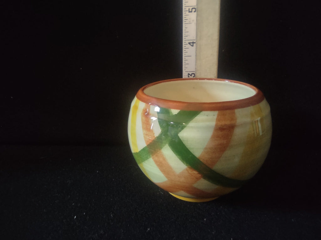 Vintage Vernonware Open Sugar Bowl bottom view showing Authentic Vernonware Made in USA backstamp