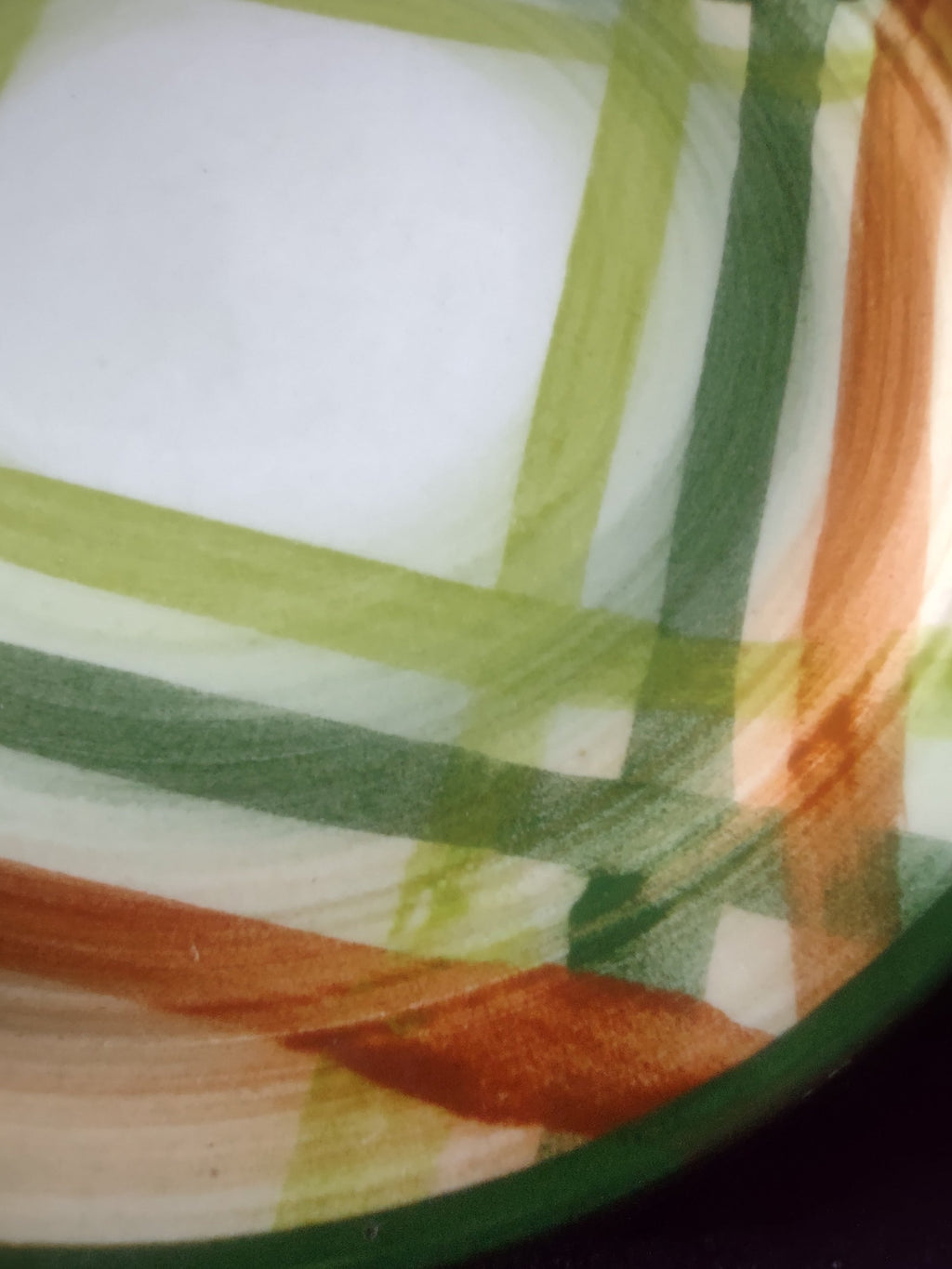 Tam O'Shanter Plaid plate with ruler showing approximately 6.5" diameter