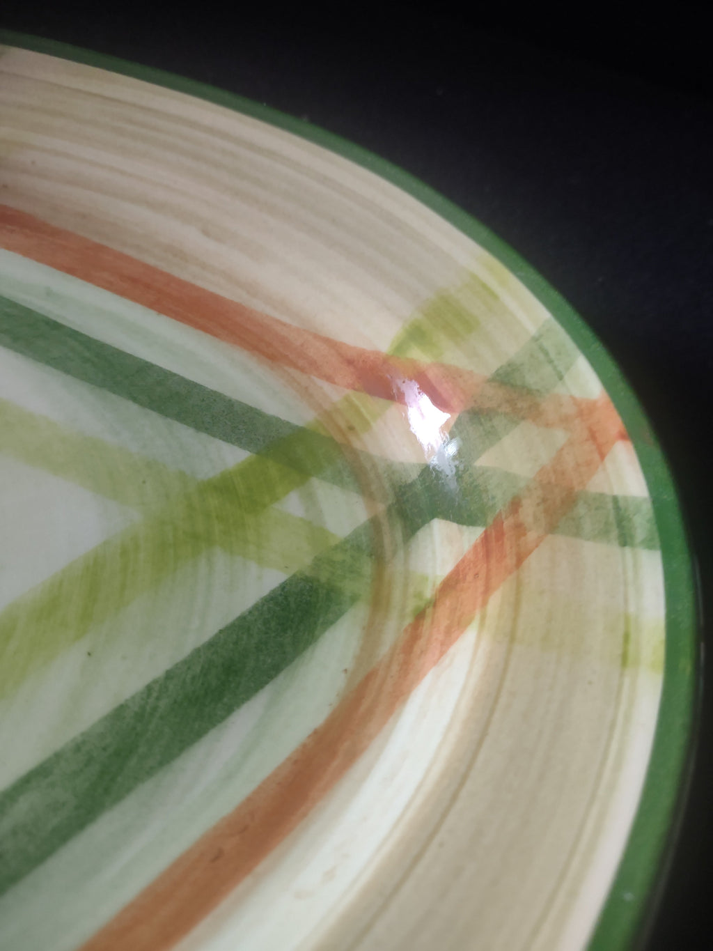 Vernonware Tam O'Shanter oval platter with ruler showing 11 inch length
