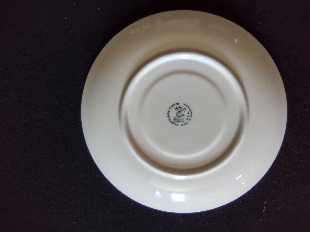 Flintridge China teal cup interior off-white glaze