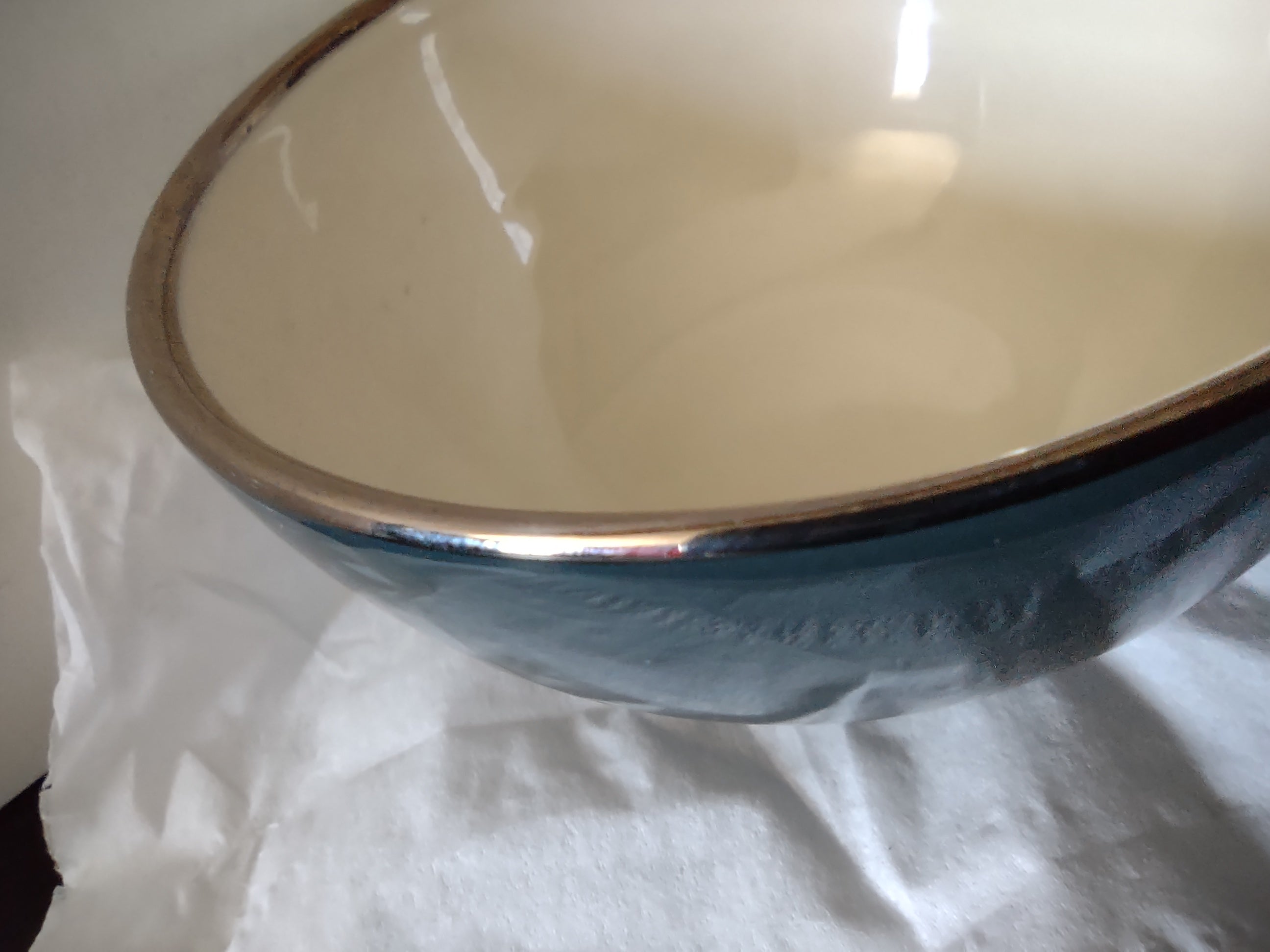 Flintridge China teal cup and saucer detail