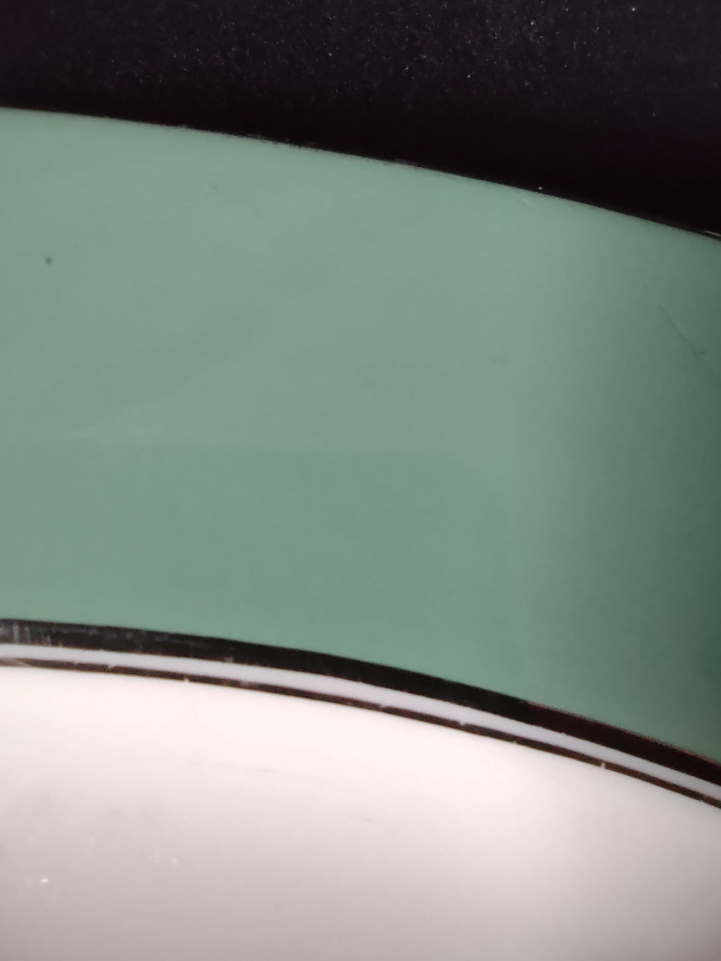 Vintage Shenango Gateway China Michele oval platter - top view with tape measure showing approximately 13 inches
