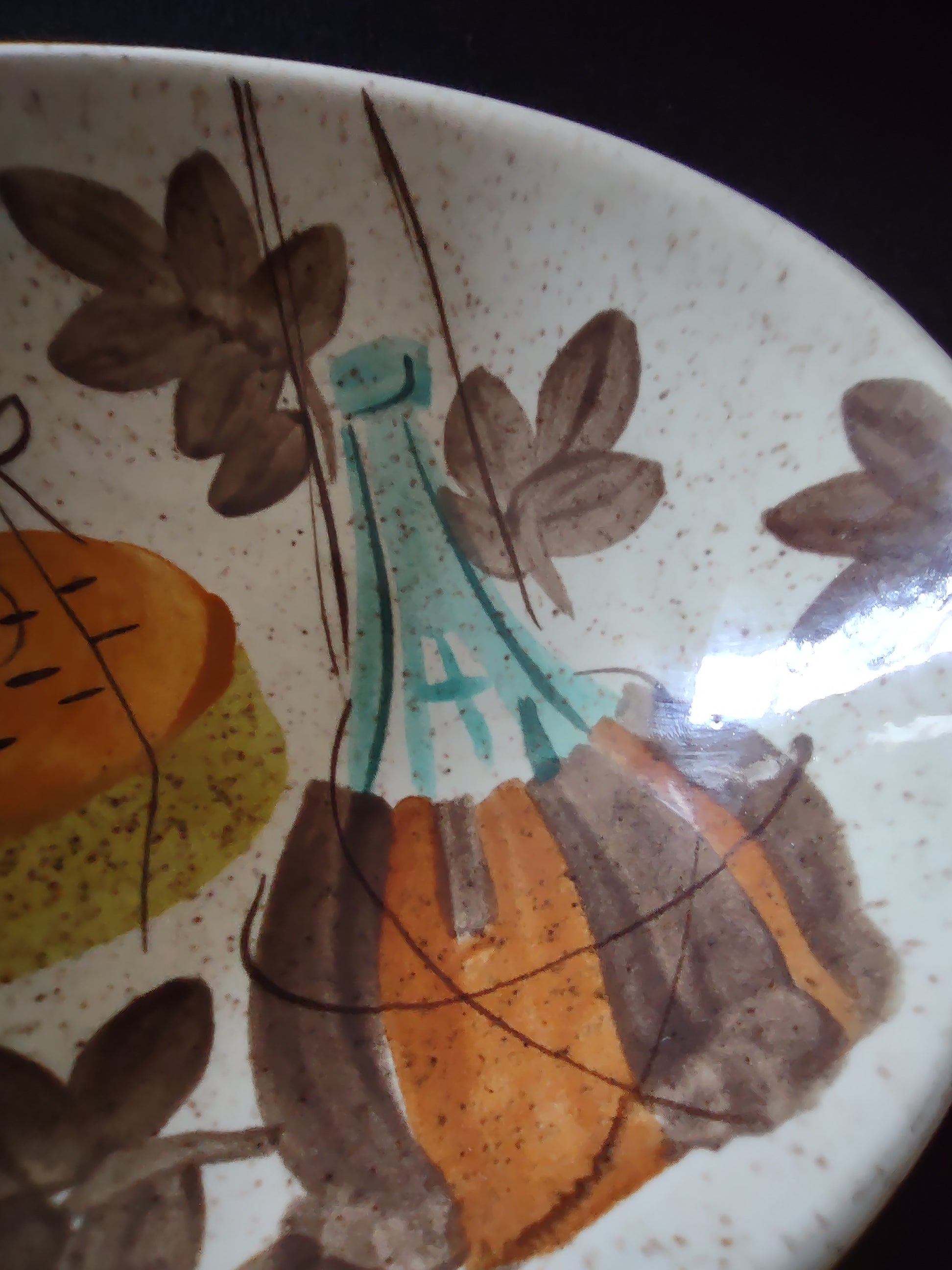 Vintage Red Wing Hand Painted Tampico Oval Bowl USA [6867]
