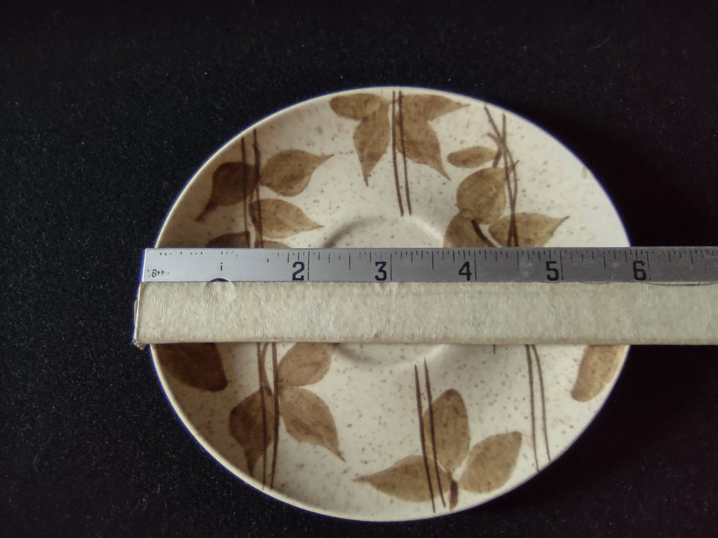 Vintage Red Wing Tampico Cup and Saucer Set - saucer with ruler showing ~6" diameter