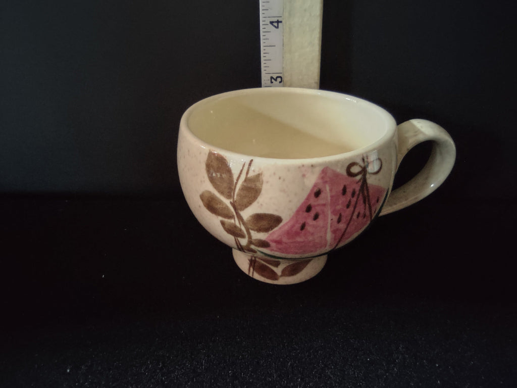 Vintage Red Wing Tampico Cup and Saucer Set - bottom view of cup showing unglazed foot