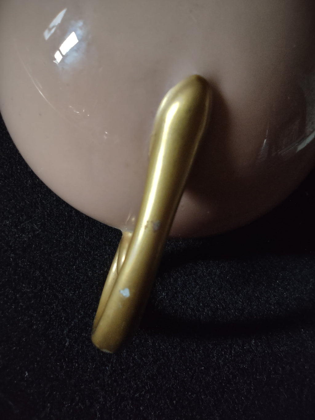 Vintage Flintridge China Pink and Gold Bouillon Cup - additional detail view