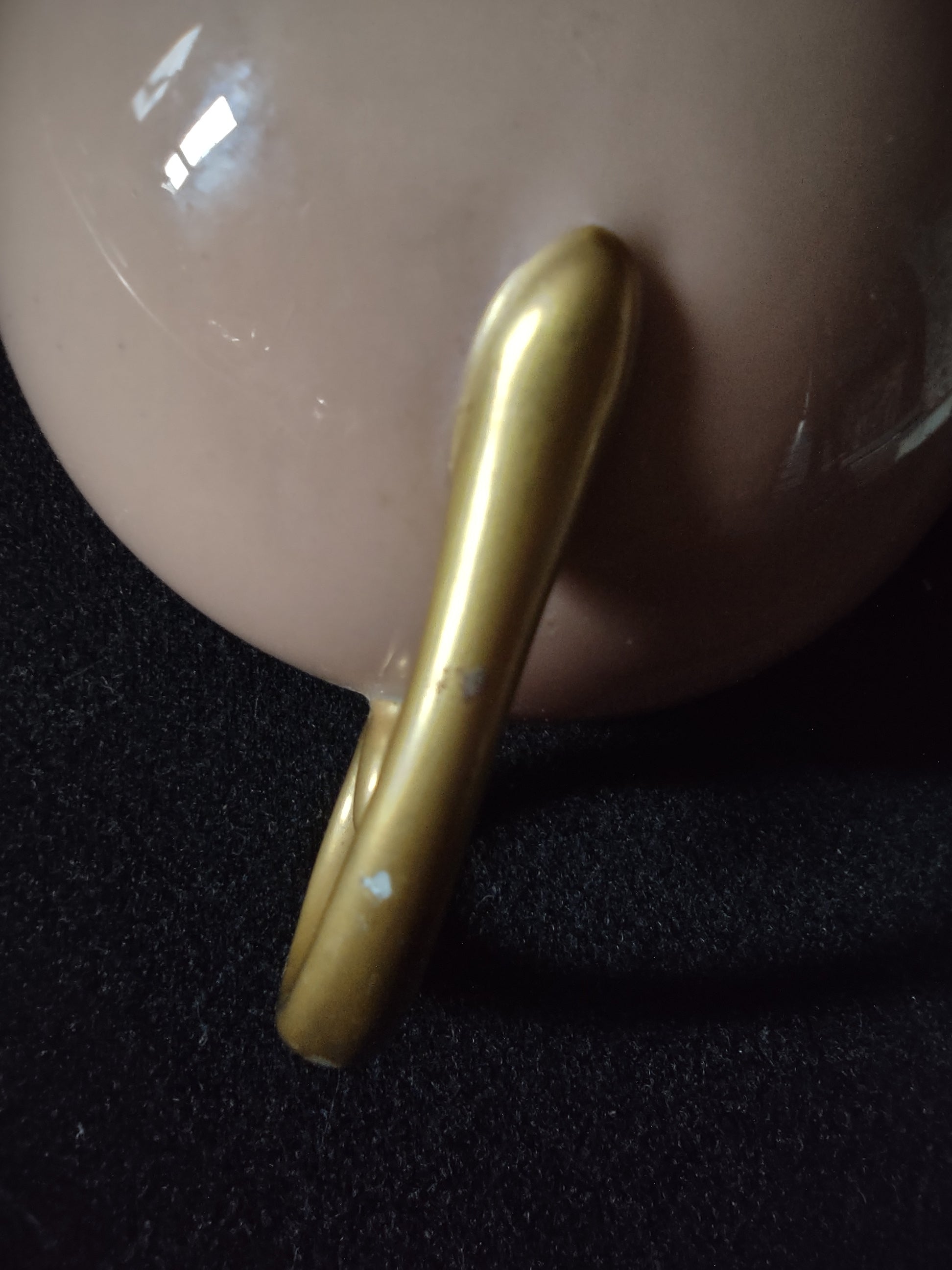 Vintage Flintridge China Pink and Gold Bouillon Cup - additional detail view