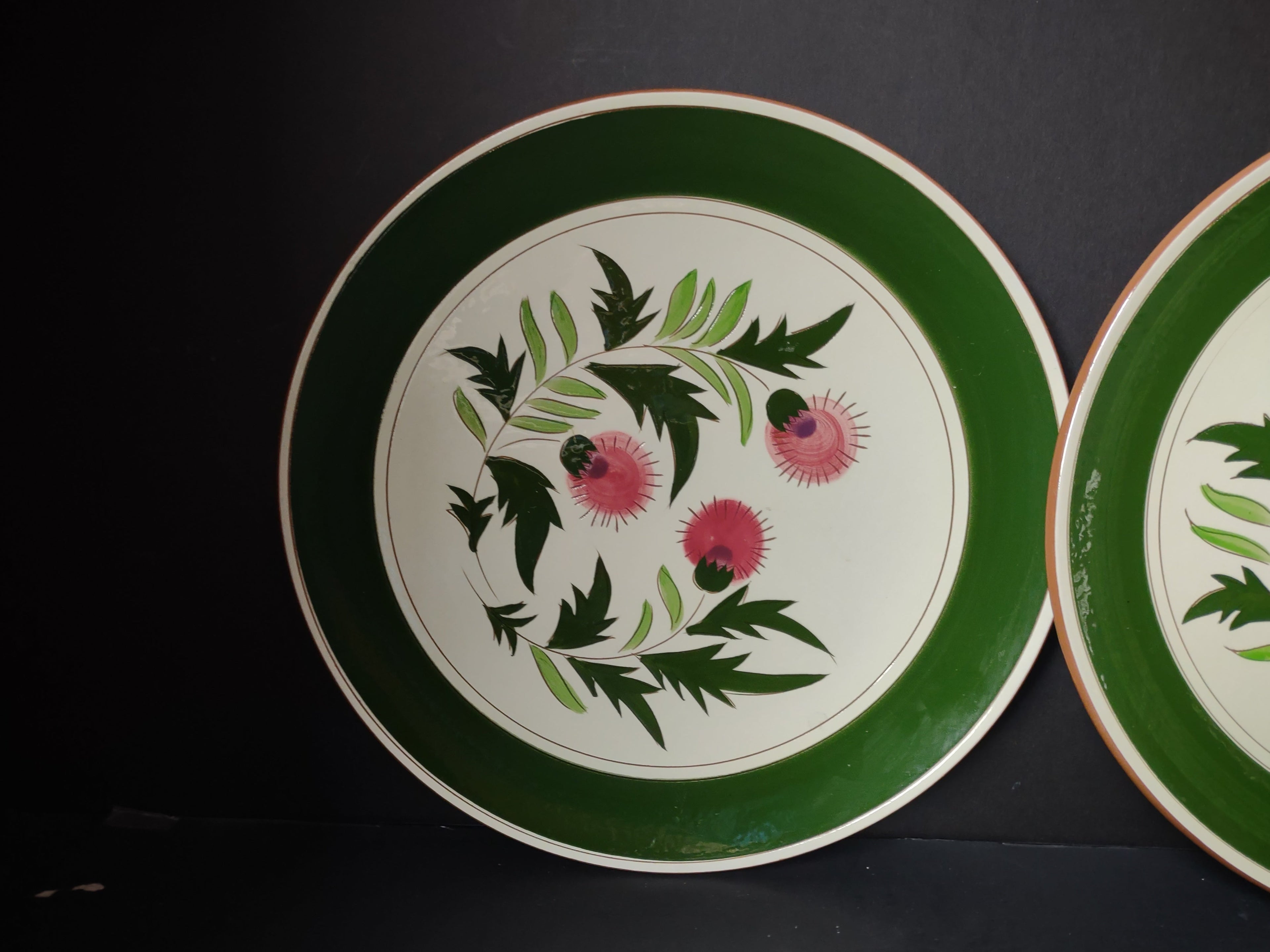 Vintage Stangl Pottery Thistle plate - close-up of Stangl Pottery Trenton NJ Thistle backstamp