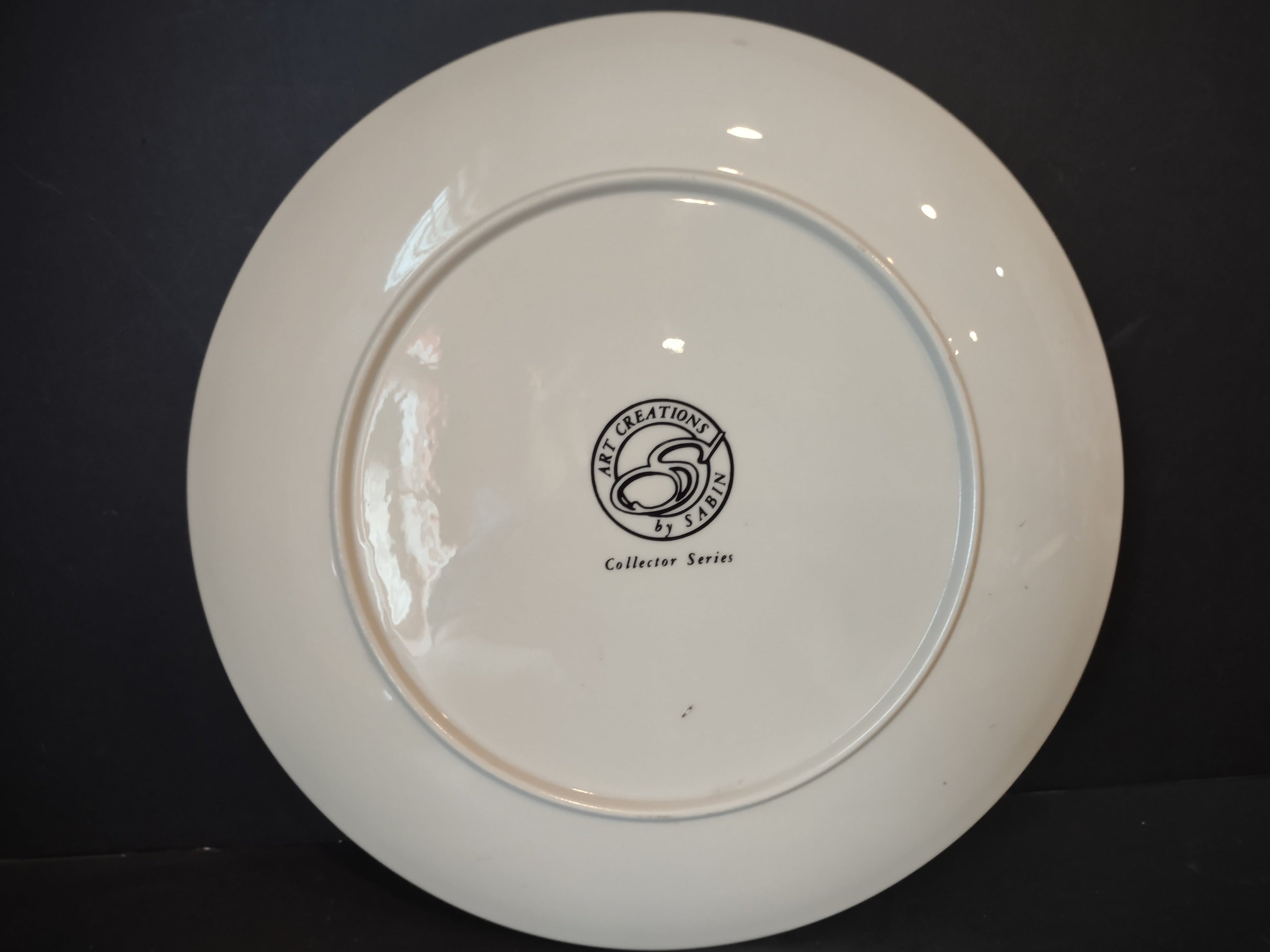 Vintage Art Creations by Sabin Collector Series plate - backstamp showing Art Creations by Sabin Collector Series