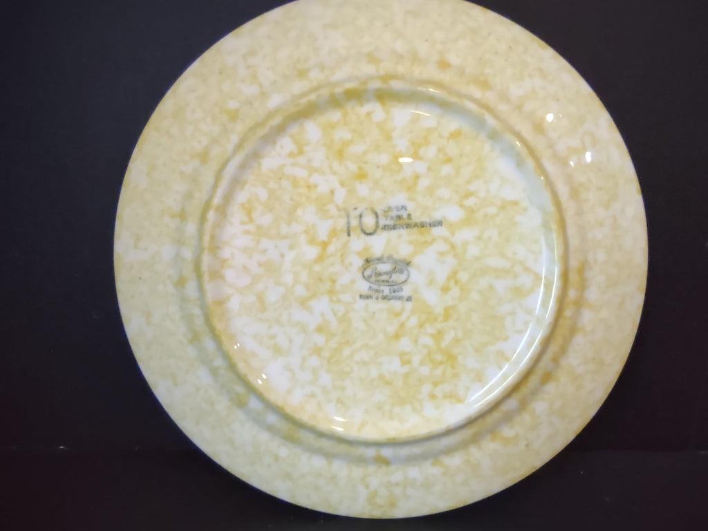 Vintage Stangl Town & Country Yellow Spongeware 10" Plate - rim detail