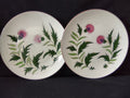 Vintage Stangl Pottery Thistle Pink Purple Floral Plate x 2 IMPERFECT [6901]