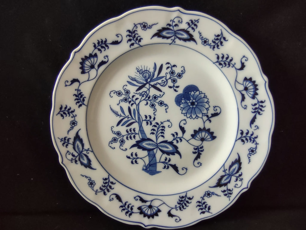 Vintage Blue Danube Cobalt Blue Onion Floral Scalloped Plate [6900]