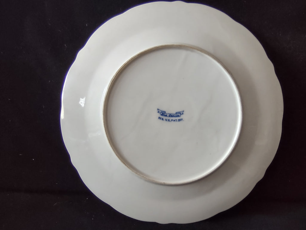 Vintage Blue Danube Cobalt Blue Onion Floral Scalloped Plate [6900]