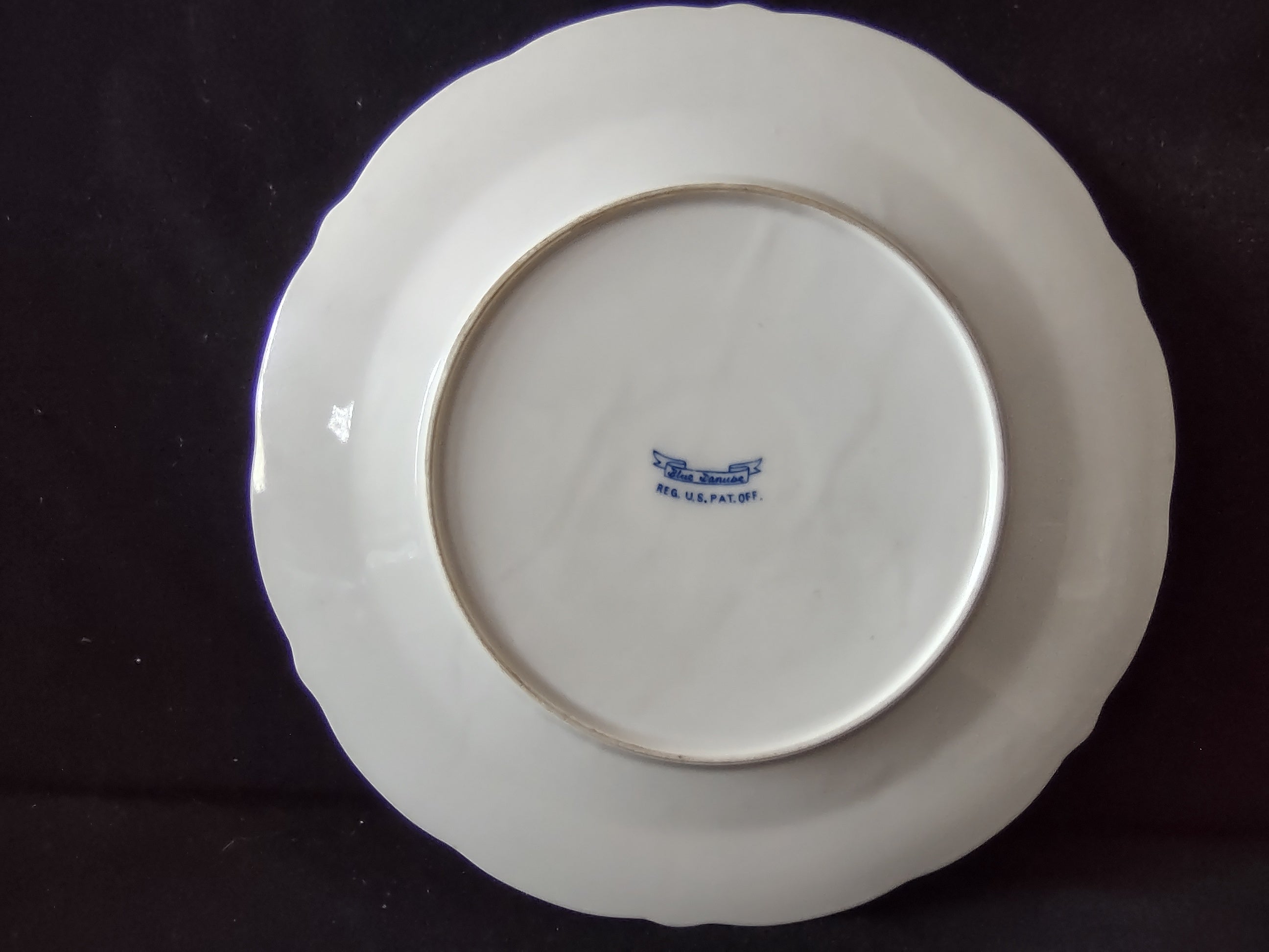 Vintage Blue Danube Cobalt Blue Onion Floral Scalloped Plate [6900]