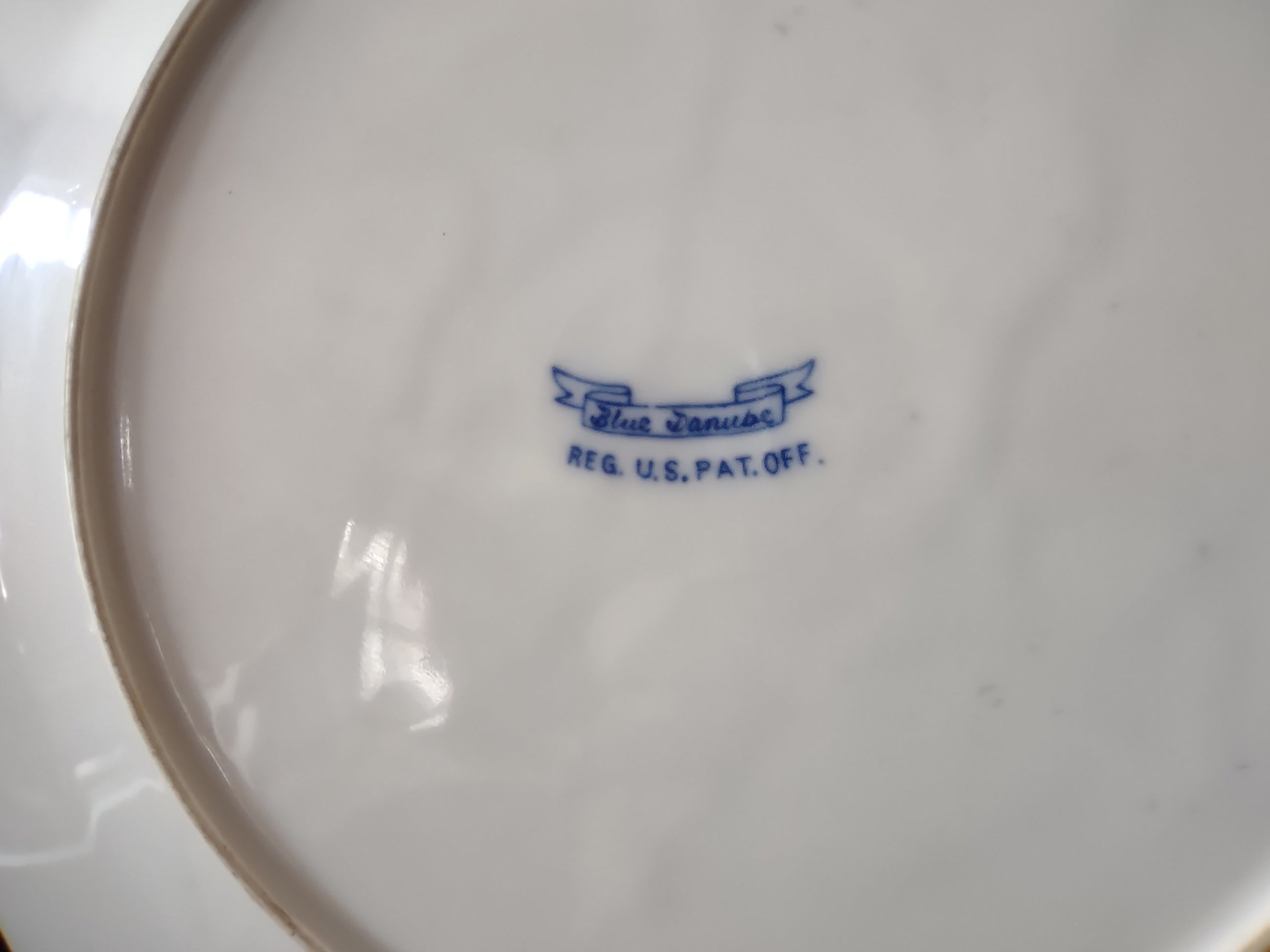 Vintage Blue Danube Cobalt Blue Onion Floral Scalloped Plate [6900]