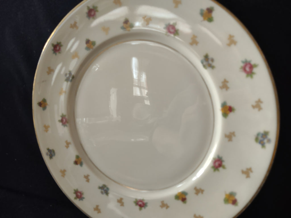 Vintage Lamberton China Molly Pitcher Pink Floral Gold Trim Dinner Plate [6896]