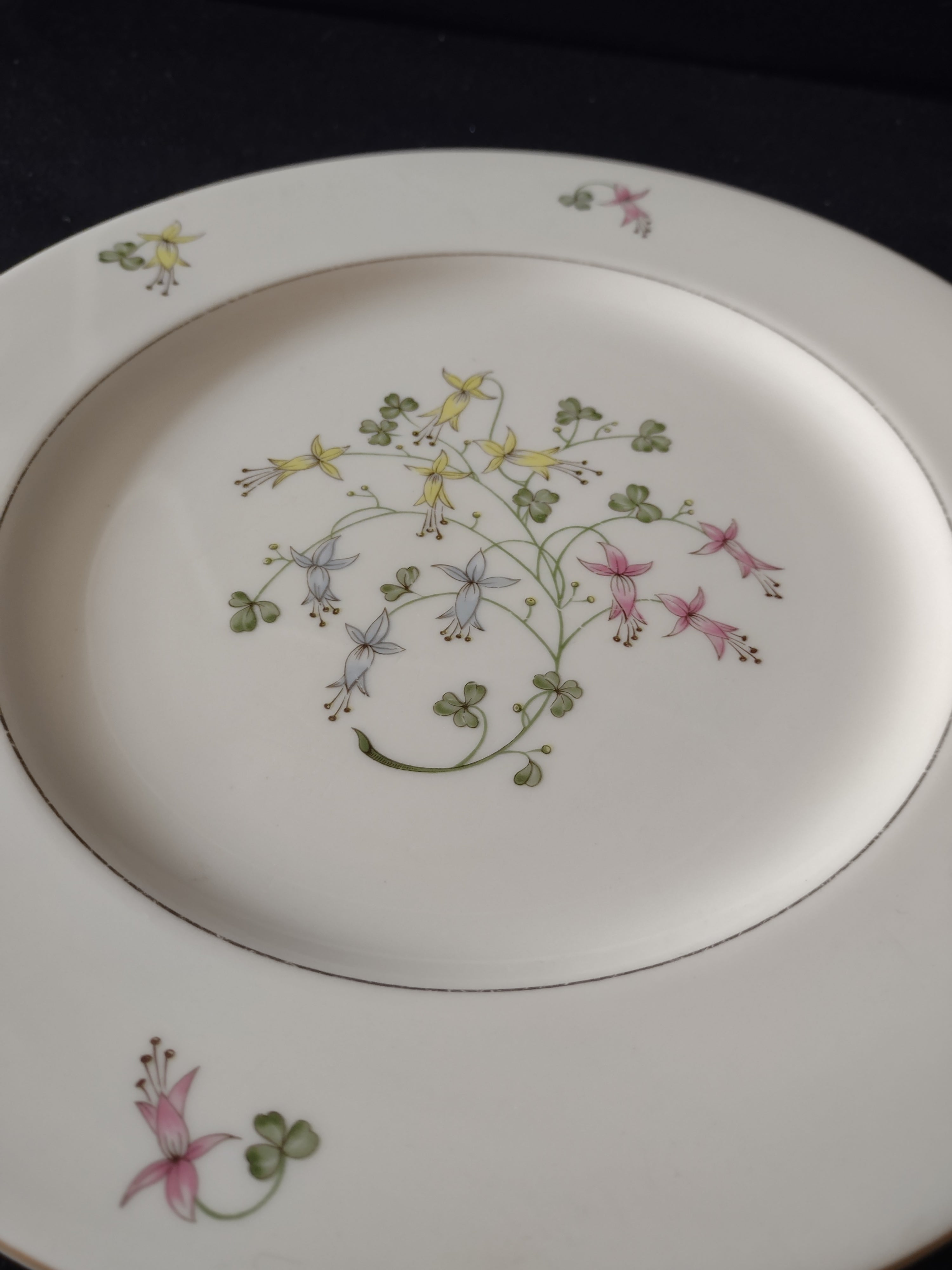 Vintage Castleton Fine China Festival Fuchsia Floral Dinner Plate USA [6885]