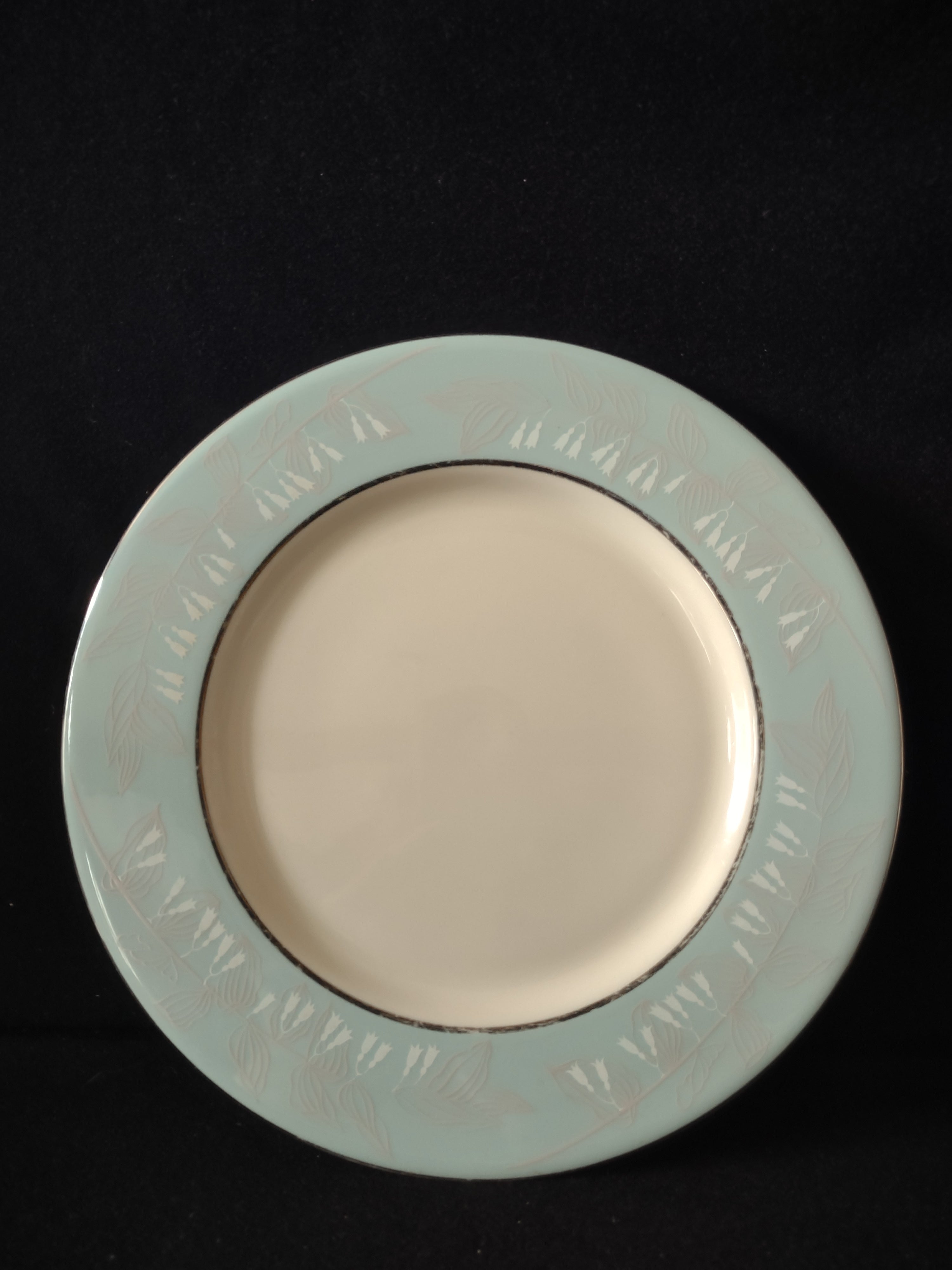 Vintage Nancy Prentiss Foxhall Blue Wheat Platinum Dinner Plate [6895]