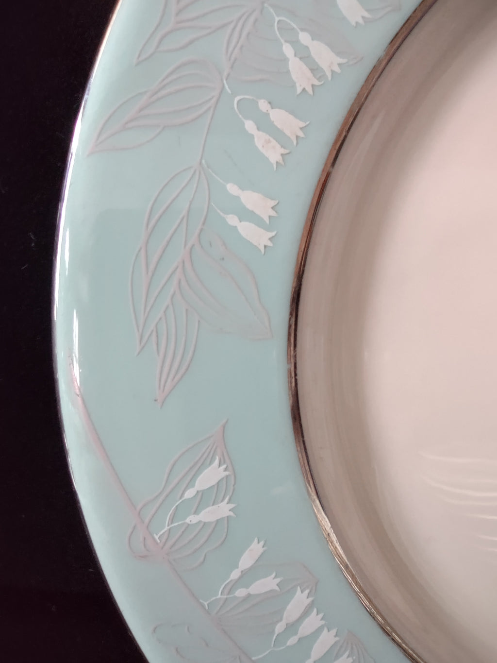 Vintage Nancy Prentiss Foxhall Blue Wheat Platinum Dinner Plate [6895]