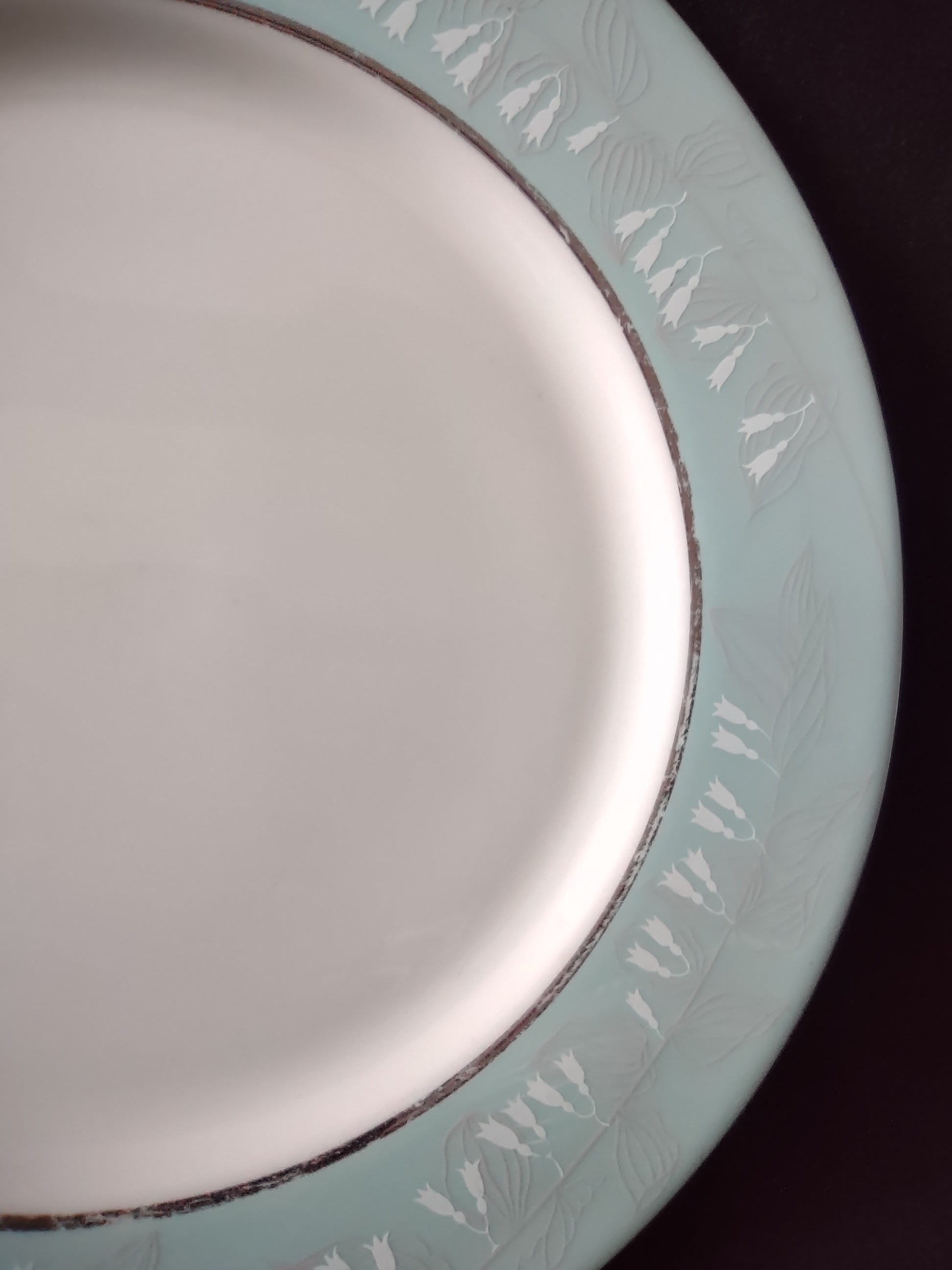 Vintage Nancy Prentiss Foxhall Blue Wheat Platinum Dinner Plate [6895]
