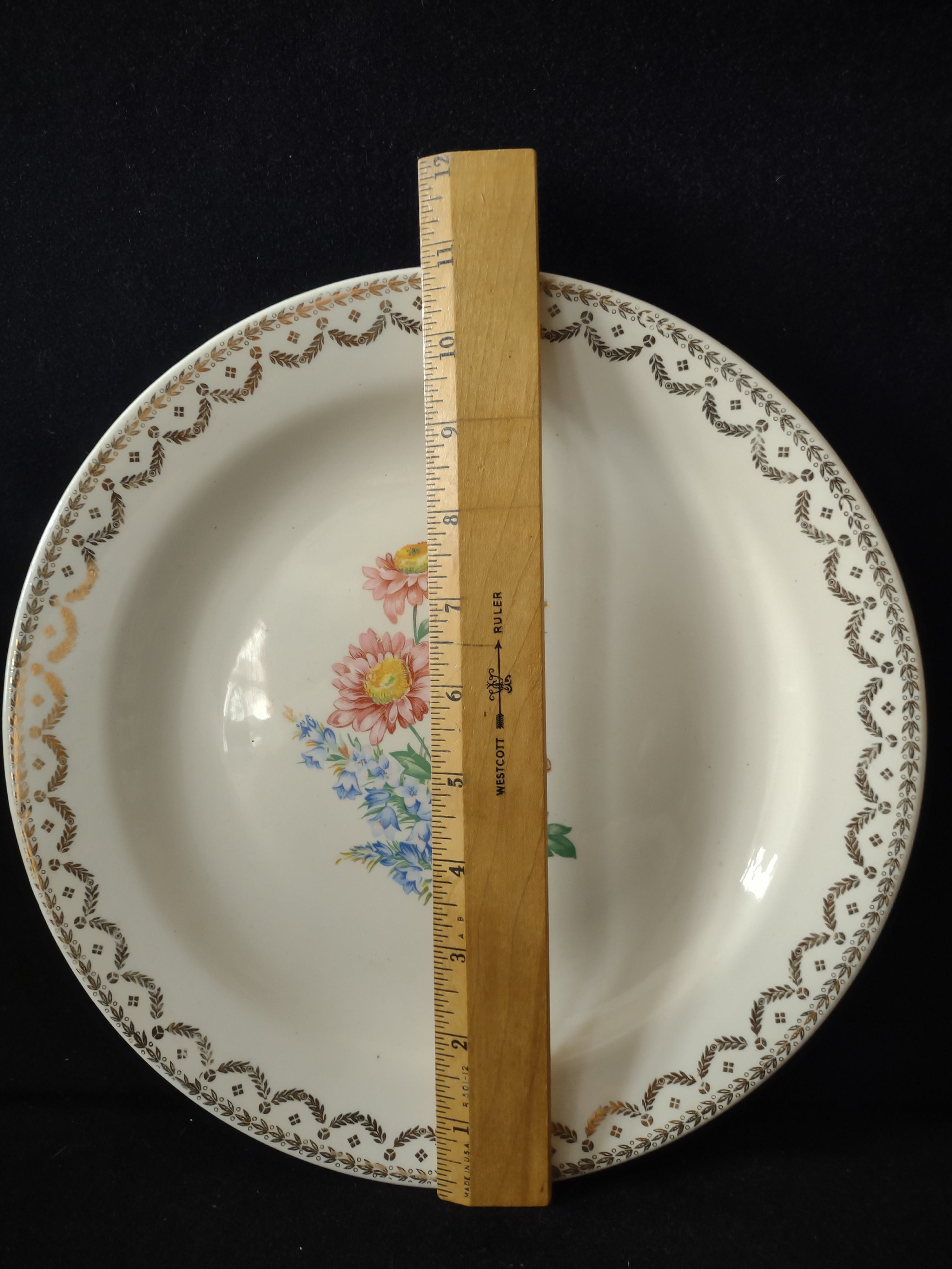 Vintage Cosmopolitan Dinnerware Diana Pink Daisy 23K Gold Plate [6892]