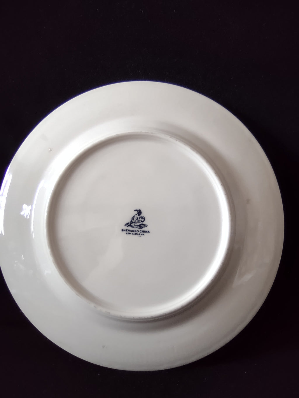 Vintage Shenango China Blue Onion Cobalt Floral Ribbed Dinner Plate [6891]