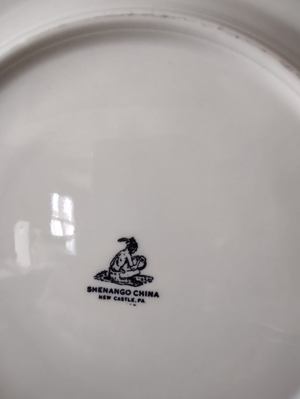 Vintage Shenango China Blue Onion Cobalt Floral Ribbed Dinner Plate [6891]