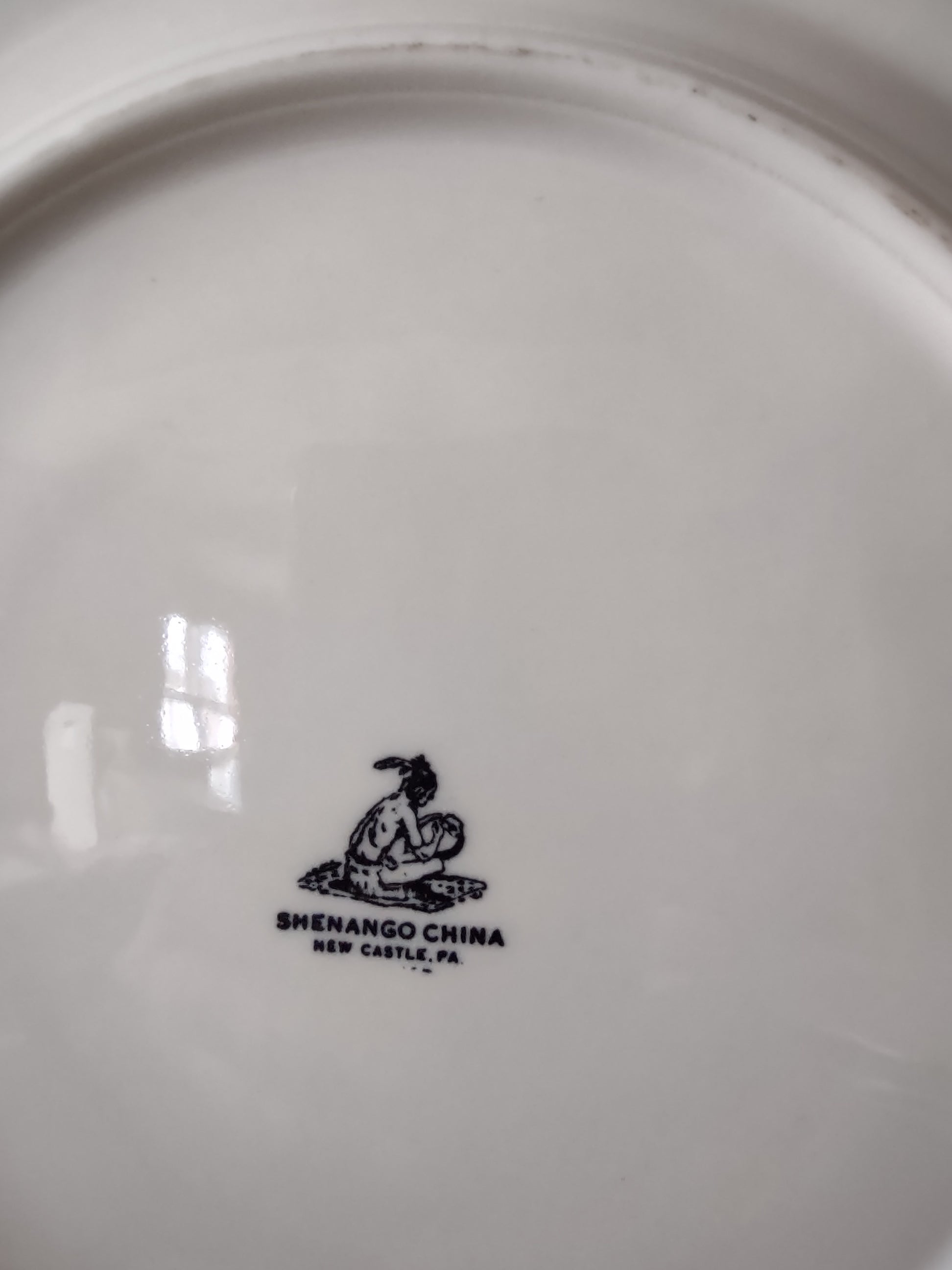 Vintage Shenango China Blue Onion Cobalt Floral Ribbed Dinner Plate [6891]