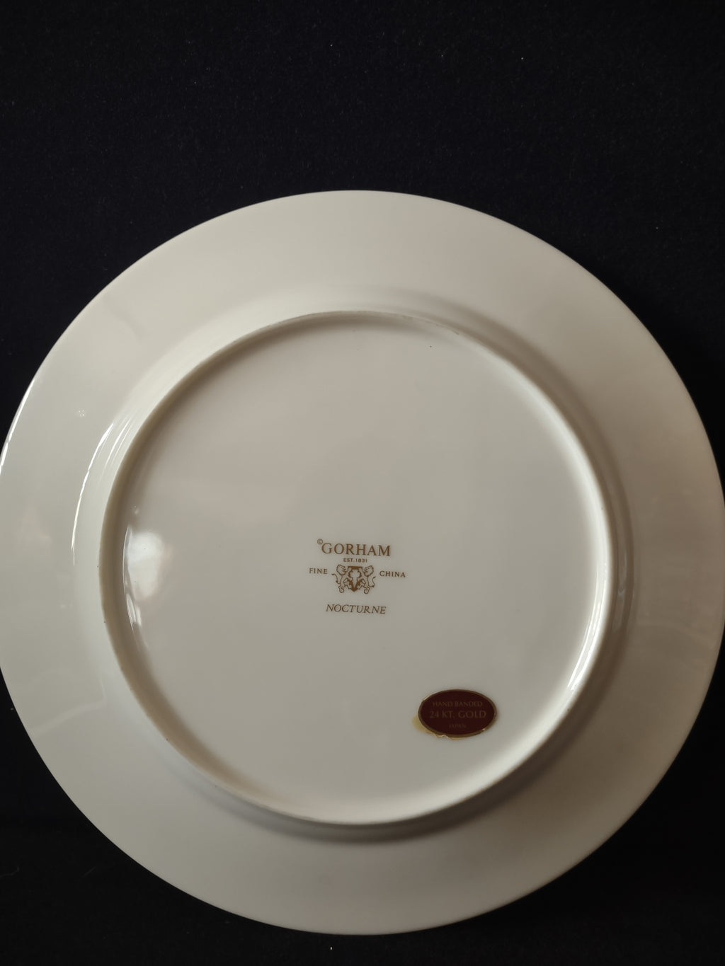 Vintage Gorham Fine China Nocturne Pink Blue Floral Platinum Dinner Plate [6890]