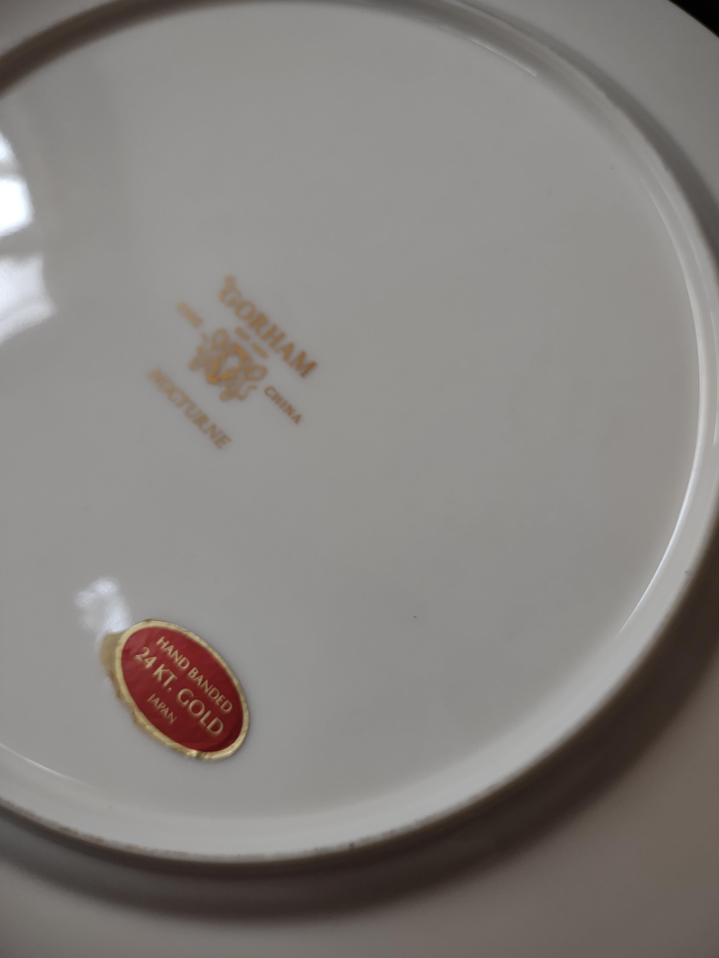 Vintage Gorham Fine China Nocturne Pink Blue Floral Platinum Dinner Plate [6890]