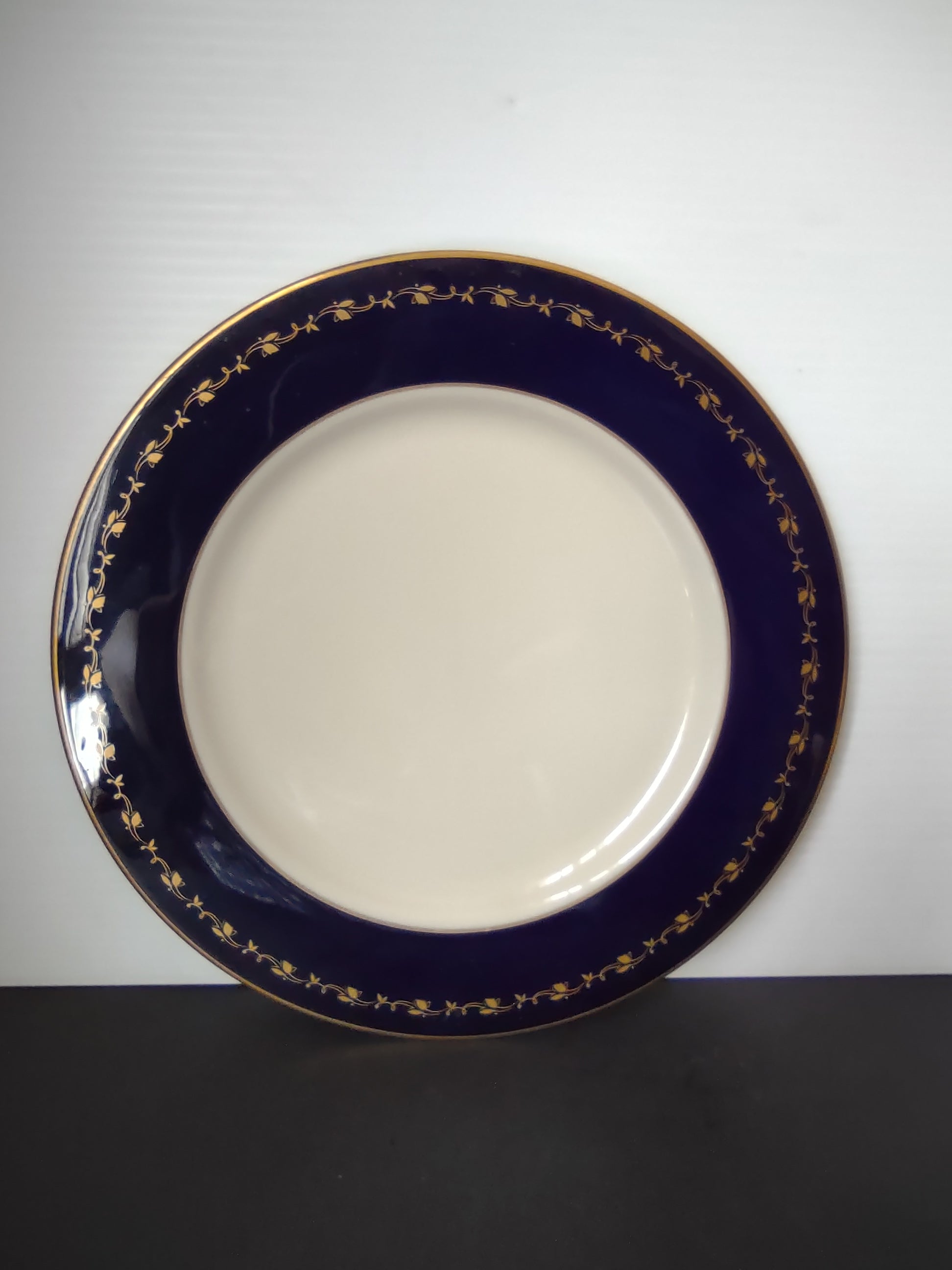 Vintage Gotham Baronim Cobalt Blue & Gold Vine Plate [6888]