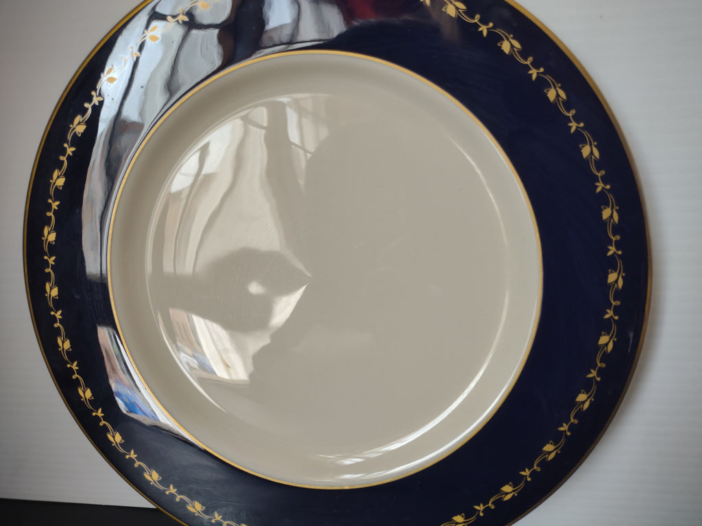 Vintage Gotham Baronim Cobalt Blue & Gold Vine Plate [6888]